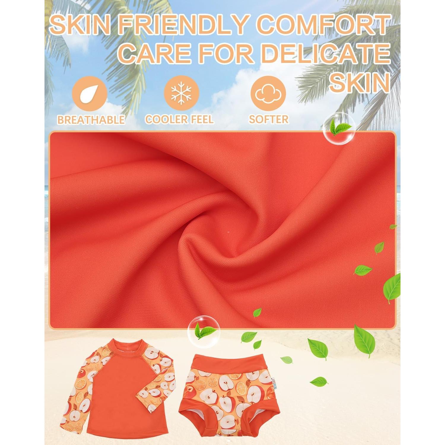 Traje de Baño 2 Pzs Alvababy para Bebés 12M-3T Rojo