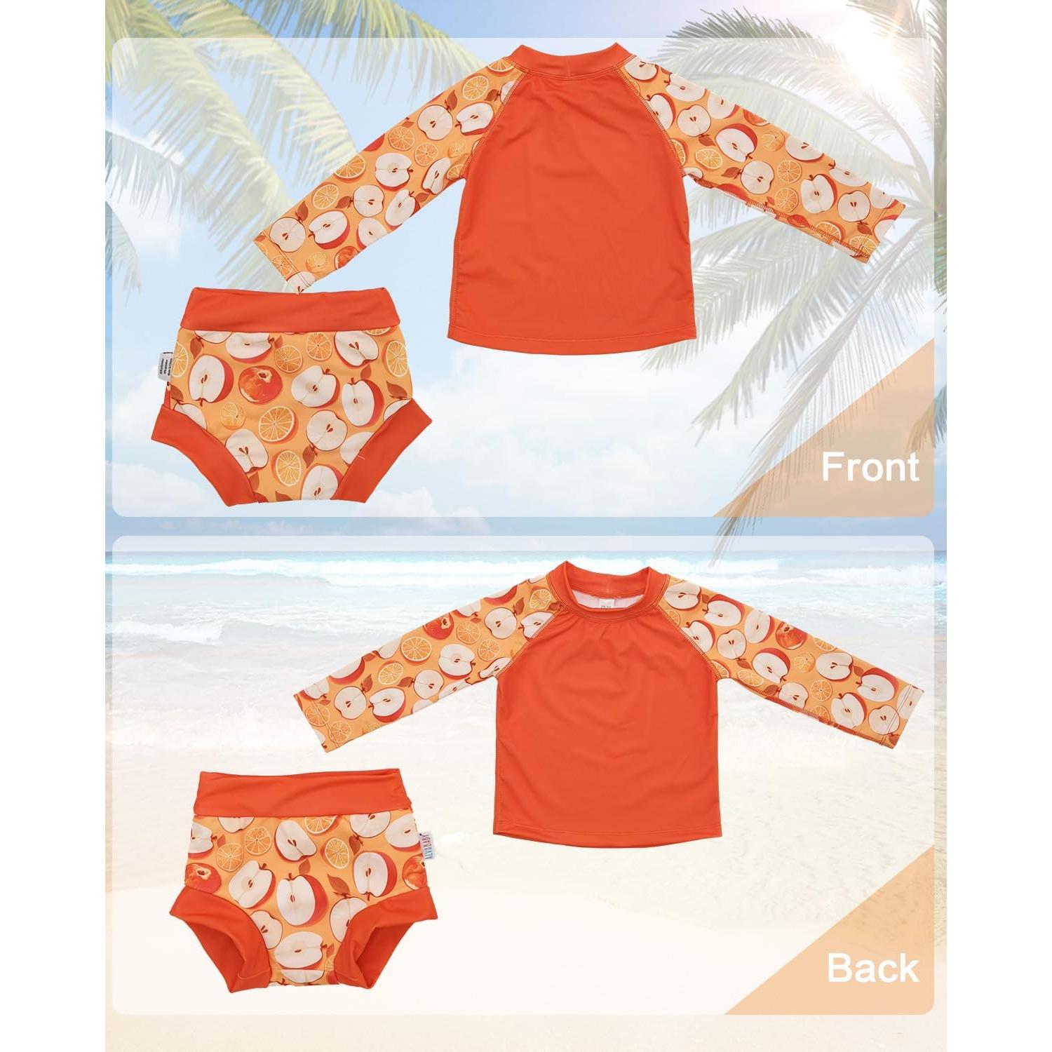 Traje de Baño 2 Pzs Alvababy para Bebés 12M-3T Rojo