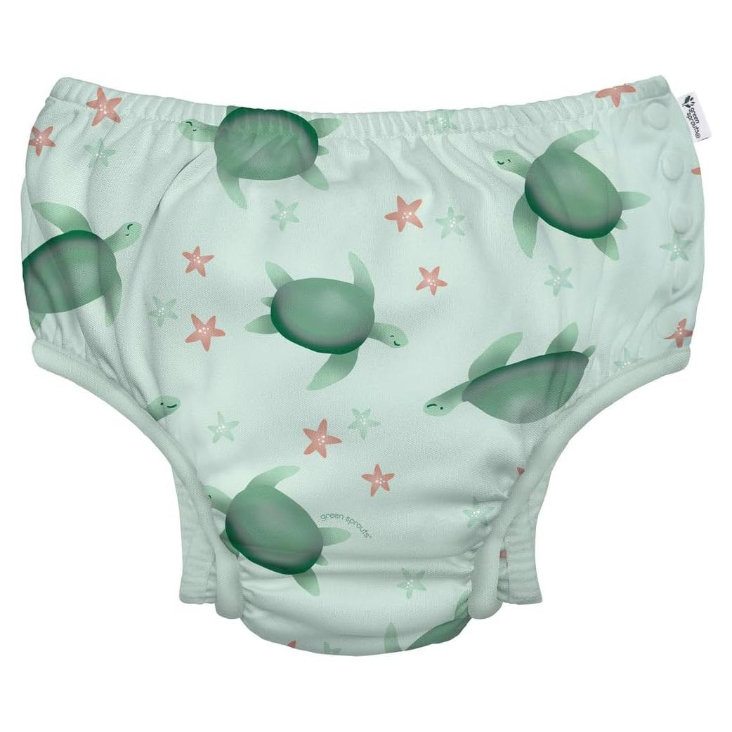 Pañal de Natación Eco Snap Green Sprouts Tortuga Verde 18 Meses