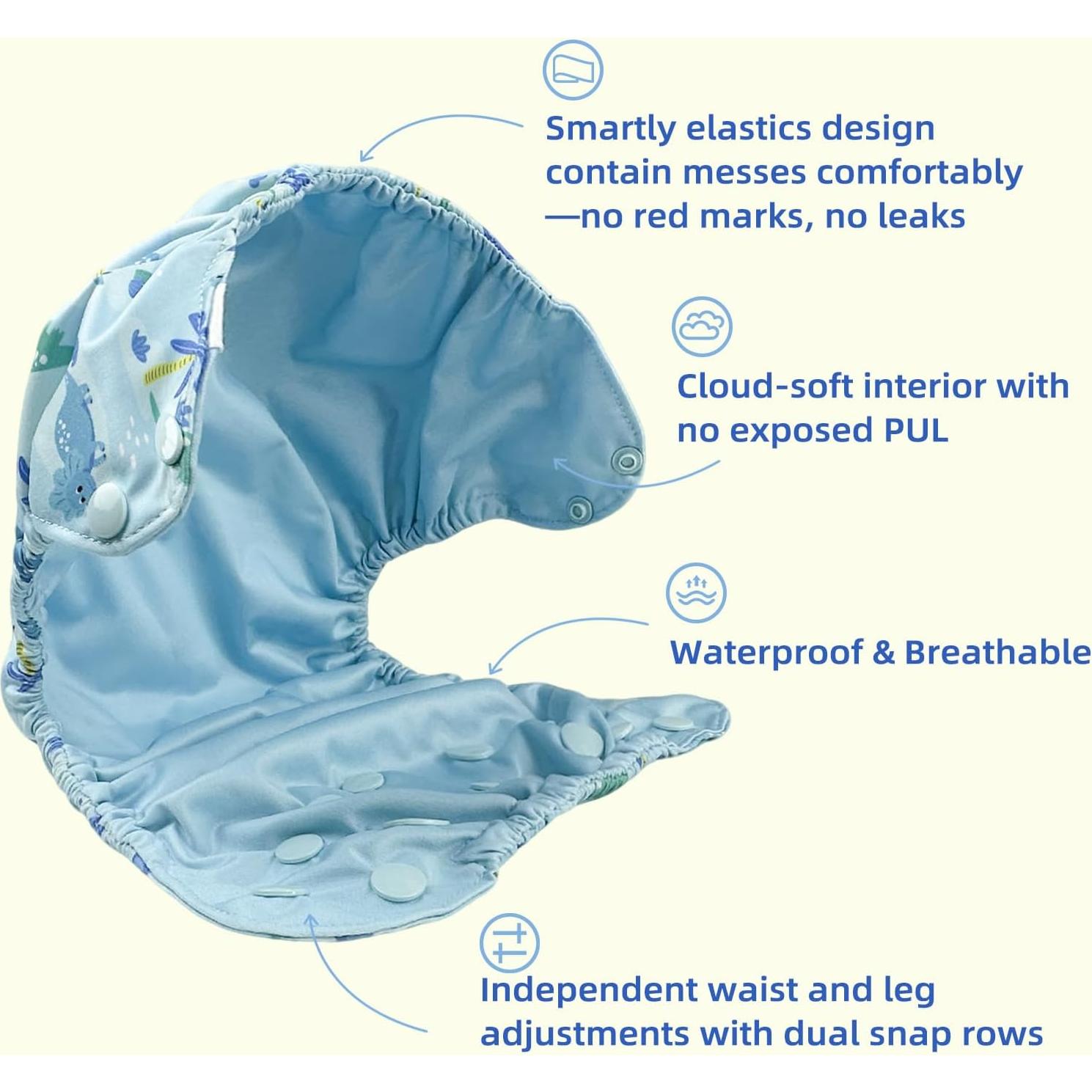 Cubierta de Pañal de Tela Impermeable BISENKID Estrella 8-16 kg