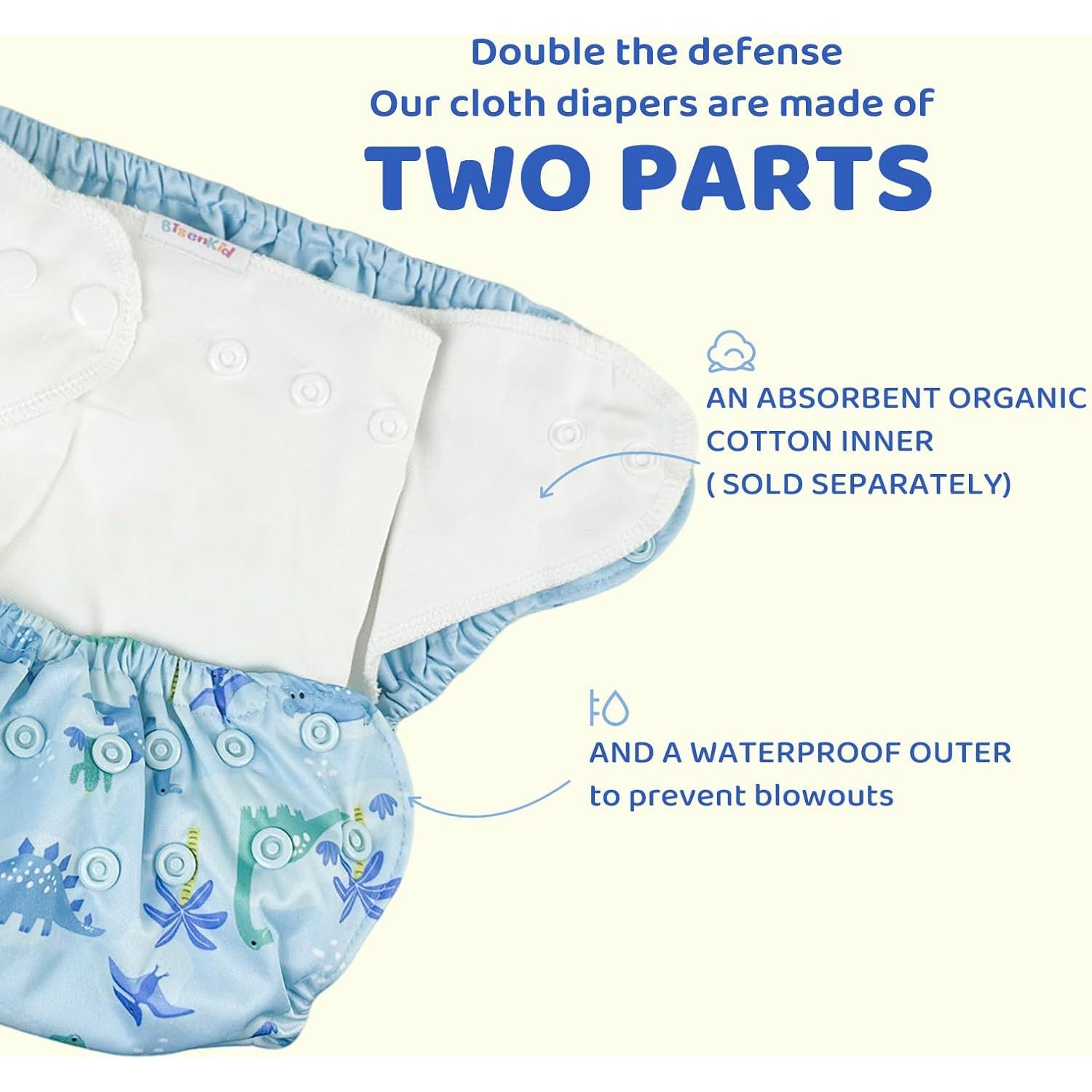 Cubierta de Pañal de Tela Impermeable BISENKID Estrella 8-16 kg