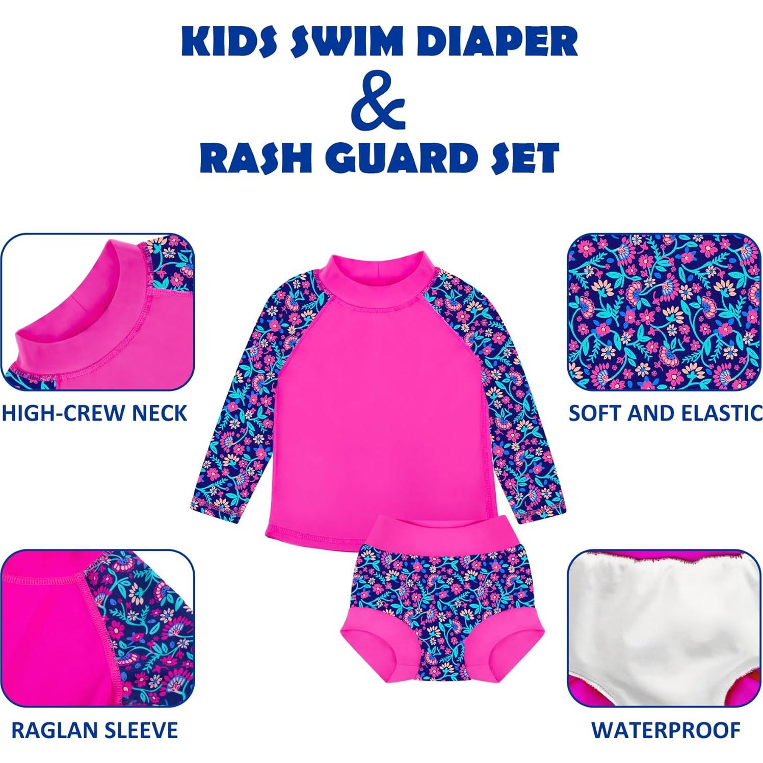 Conjunto de Pañales de Natación y Rash Guard Gran Elefante