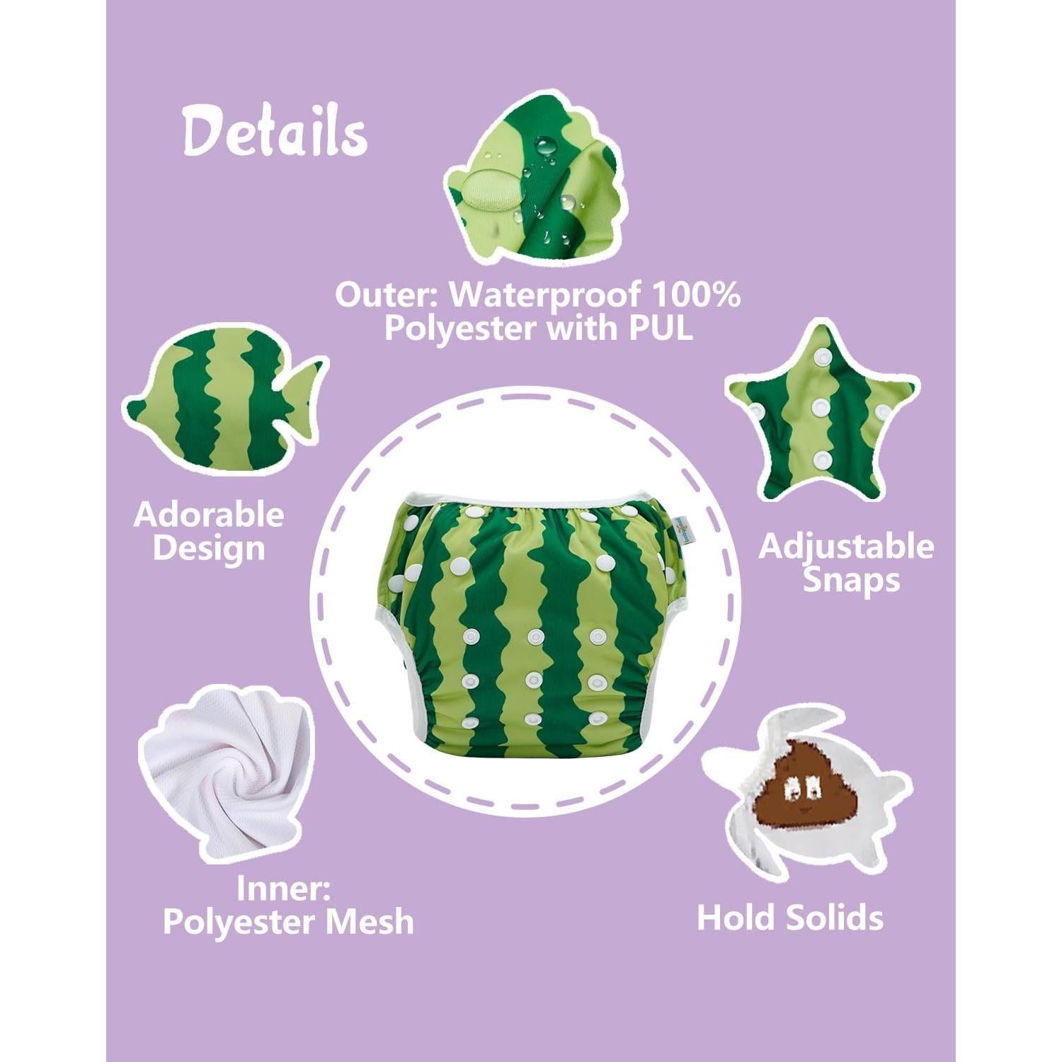 Traje de Baño Babygoal para Niña con Pañal Reutilizable 0-3 Años