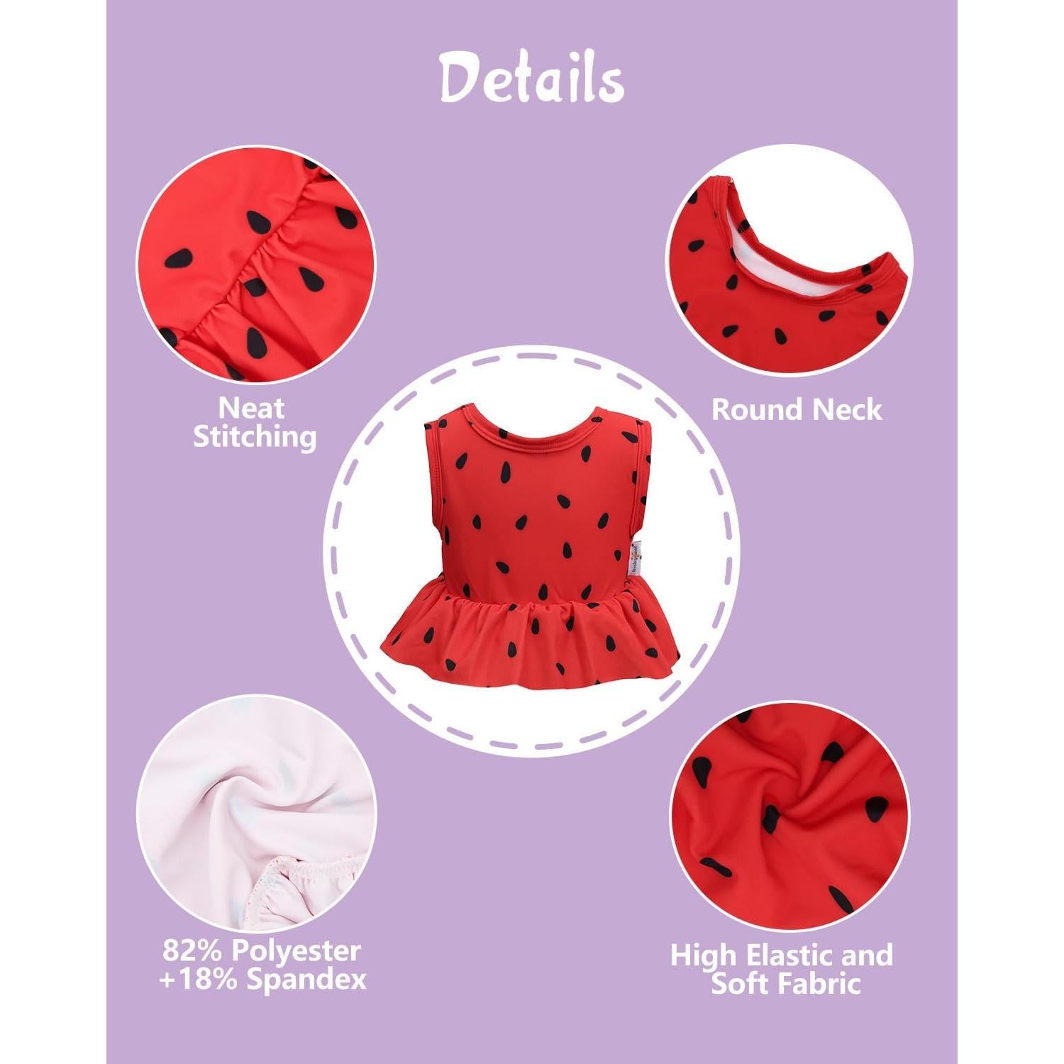 Traje de Baño Babygoal para Niña con Pañal Reutilizable 0-3 Años