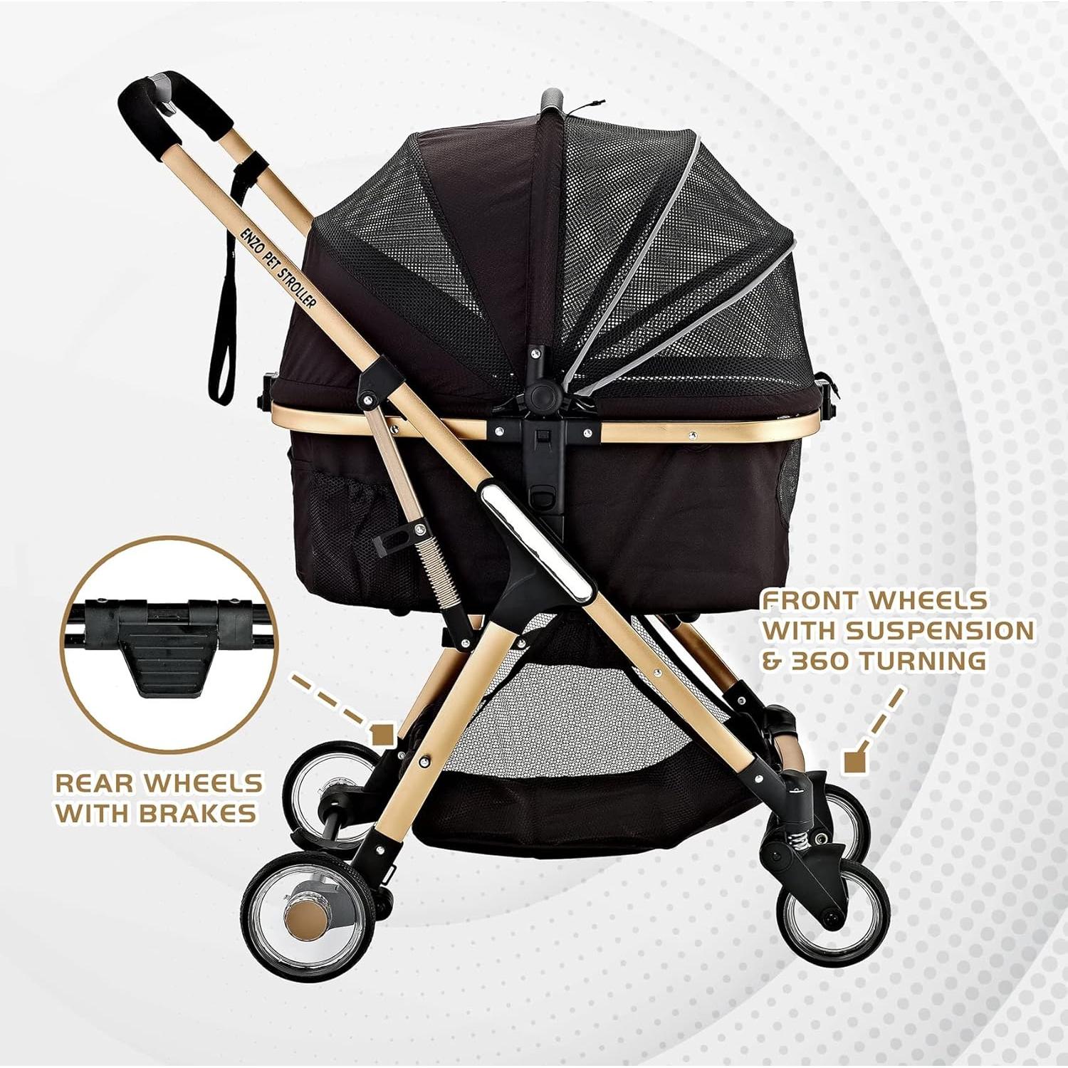 Carrito 3-en-1 para Mascotas Enzo, Plegable, 20.5 kg