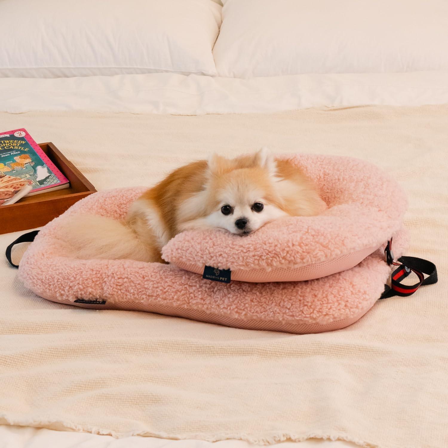Cojín ortopédico Harryspet para cochecitos de mascotas rosa