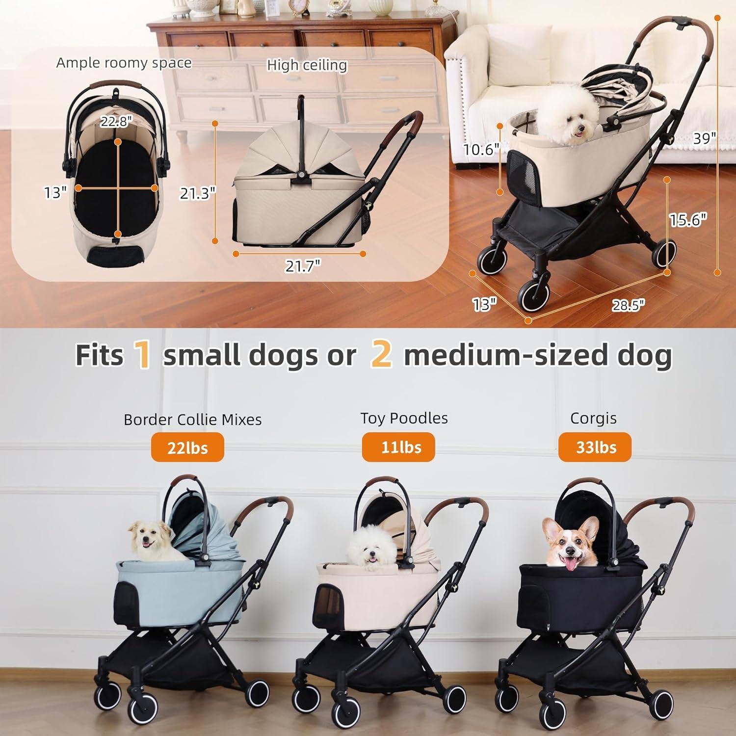 Carrito para Mascotas Totoro Ball Plegable 3 en 1 Soporta 20 kg