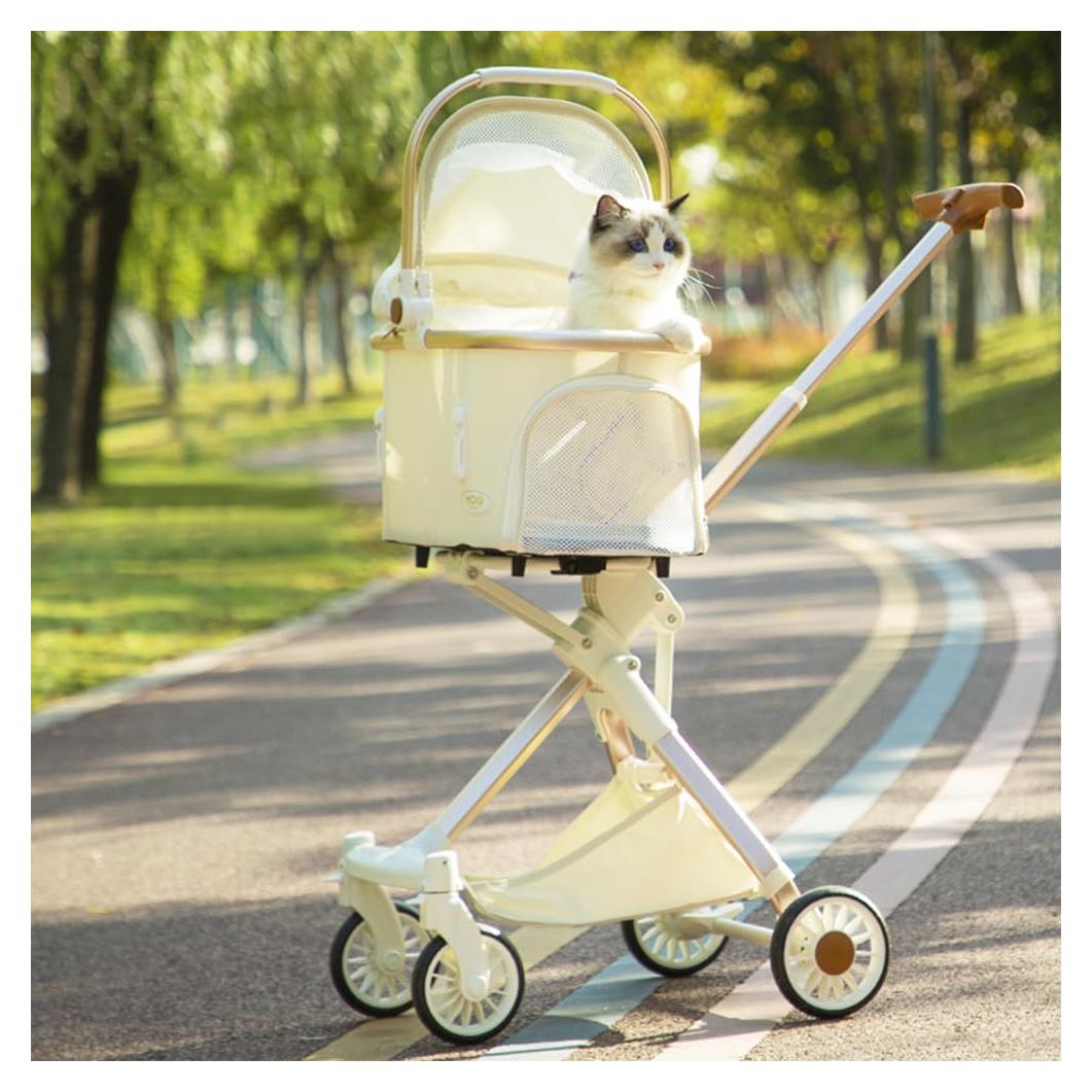 Carrito para Mascotas GUAIZHUREN Blanco 3 en 1 Plegable 15 kg