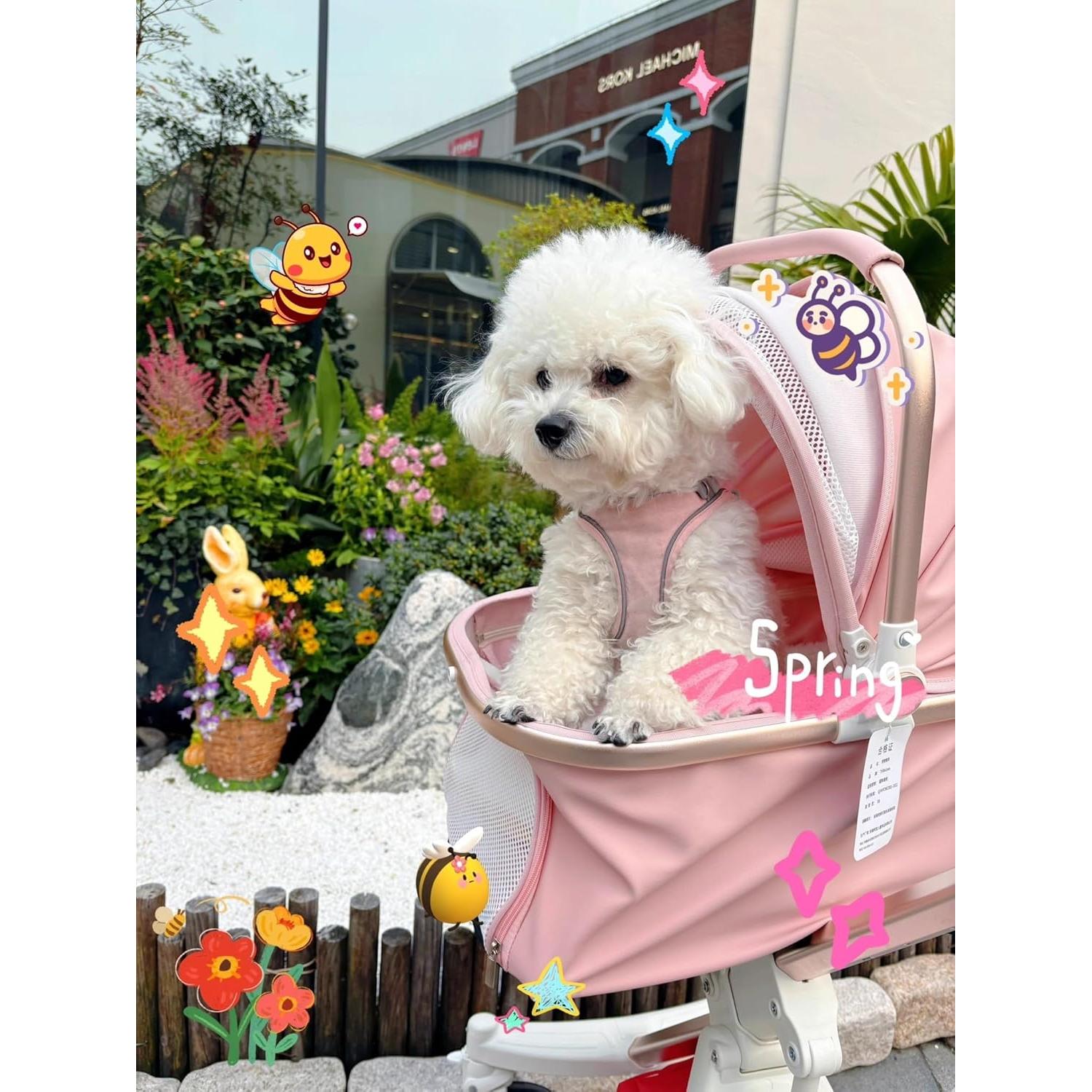 Carrito para Mascotas GUAIZHUREN Blanco 3 en 1 Plegable 15 kg