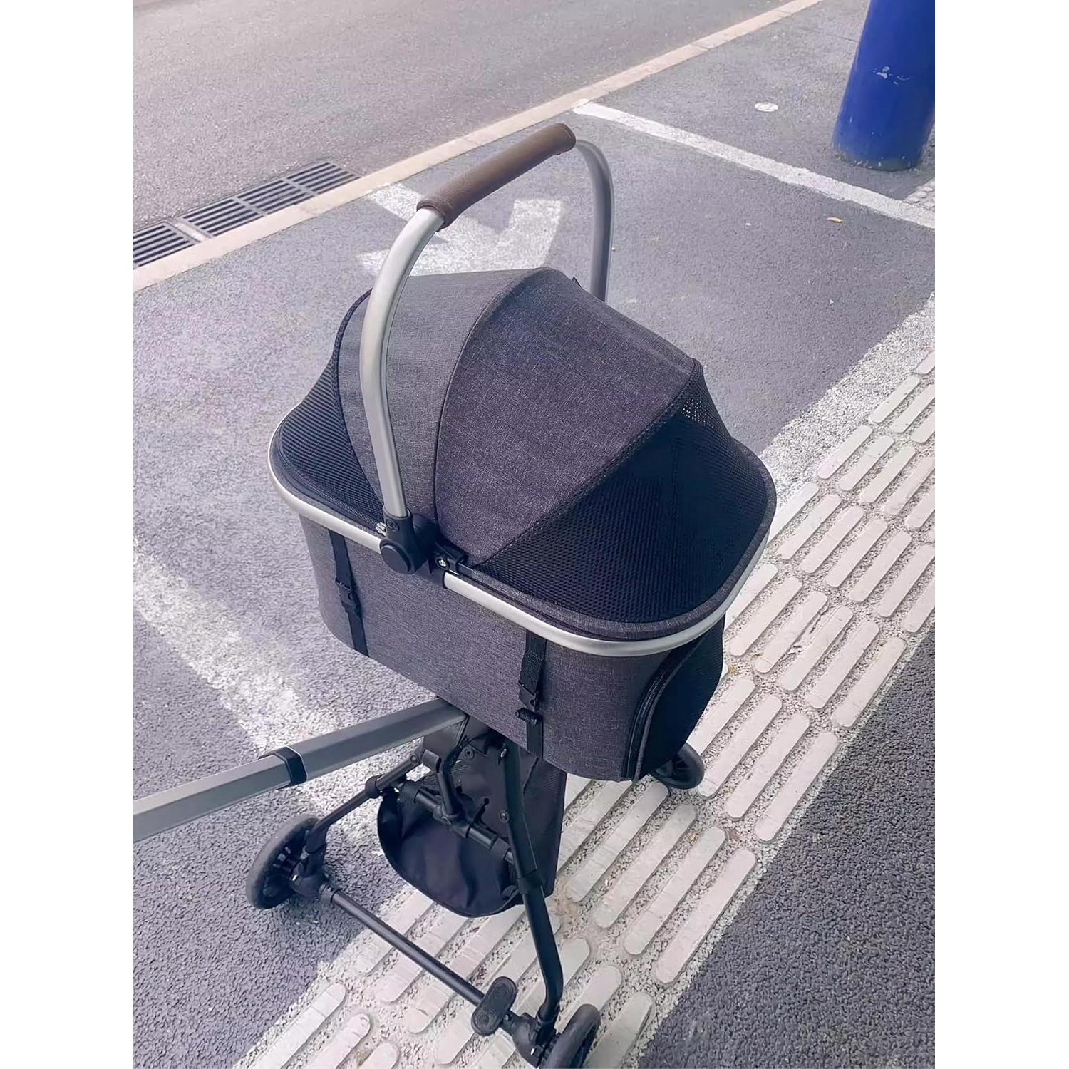 Carrito para Mascotas GUAIZHUREN Blanco 3 en 1 Plegable 15 kg