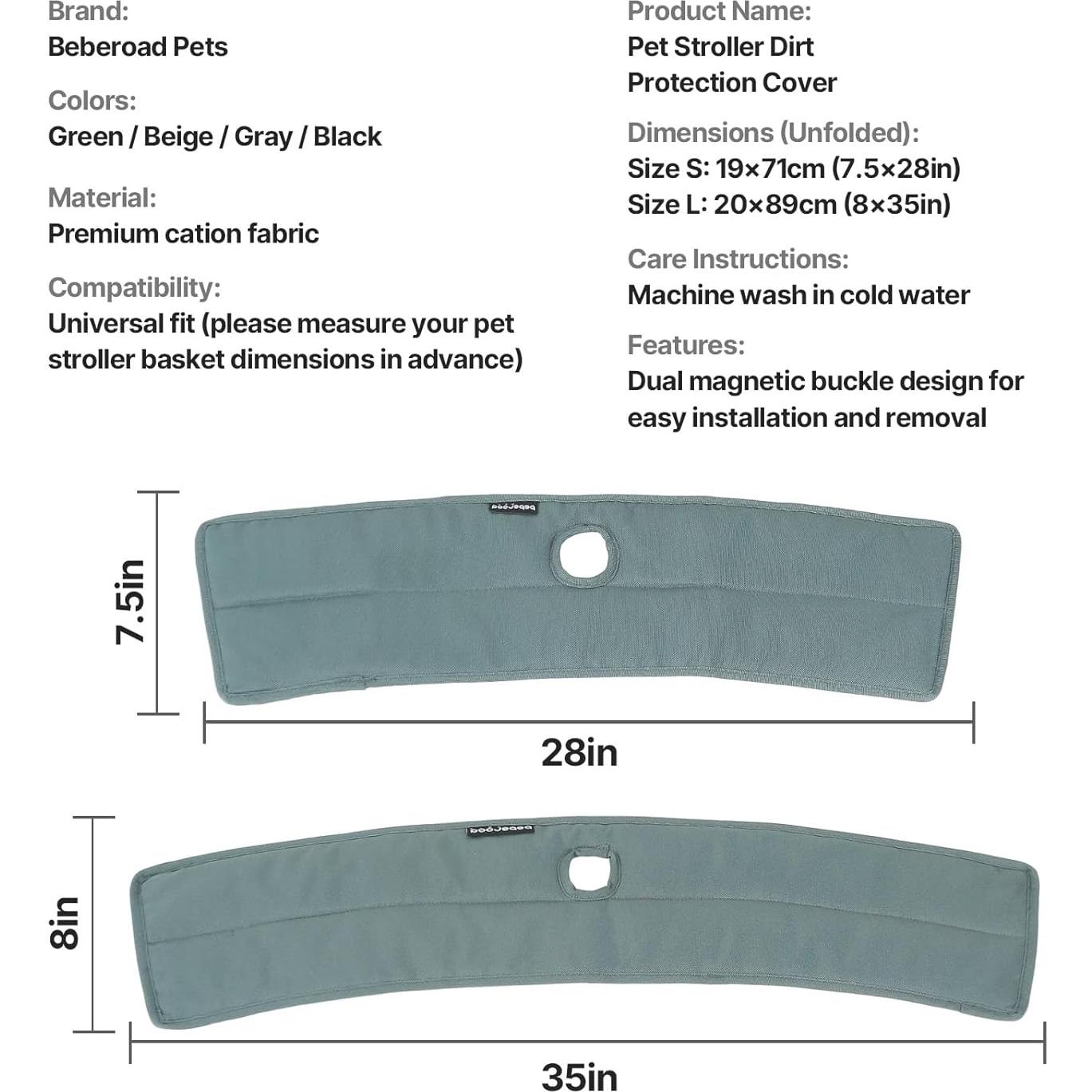 Funda Antisuciedad Beberoad para Carrito de Mascotas Gris T3/T4/X2/X3