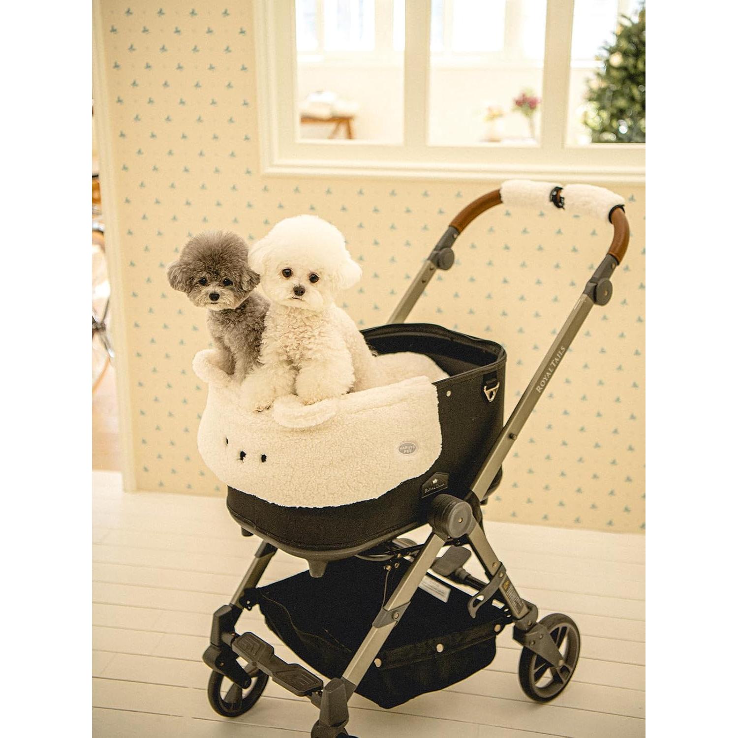 Cubierta para Cochecito de Mascotas Harryspet Reversible Blanco Leche