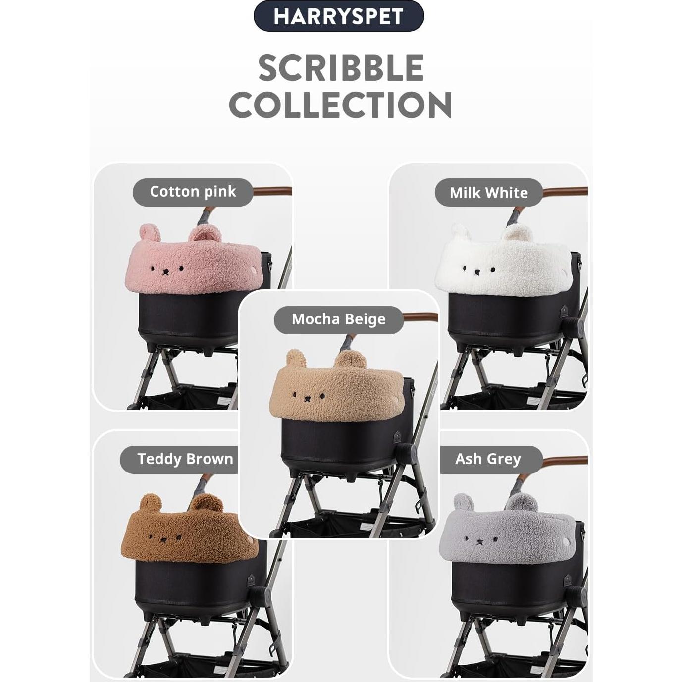 Cubierta para Cochecito de Mascotas Harryspet Reversible Blanco Leche