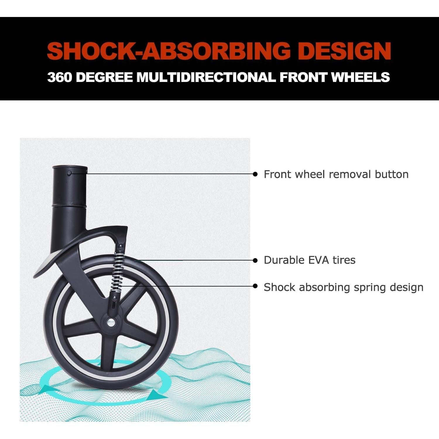 Carrito para Perros Medianos FunImpact Verde-Amarillo Plegable