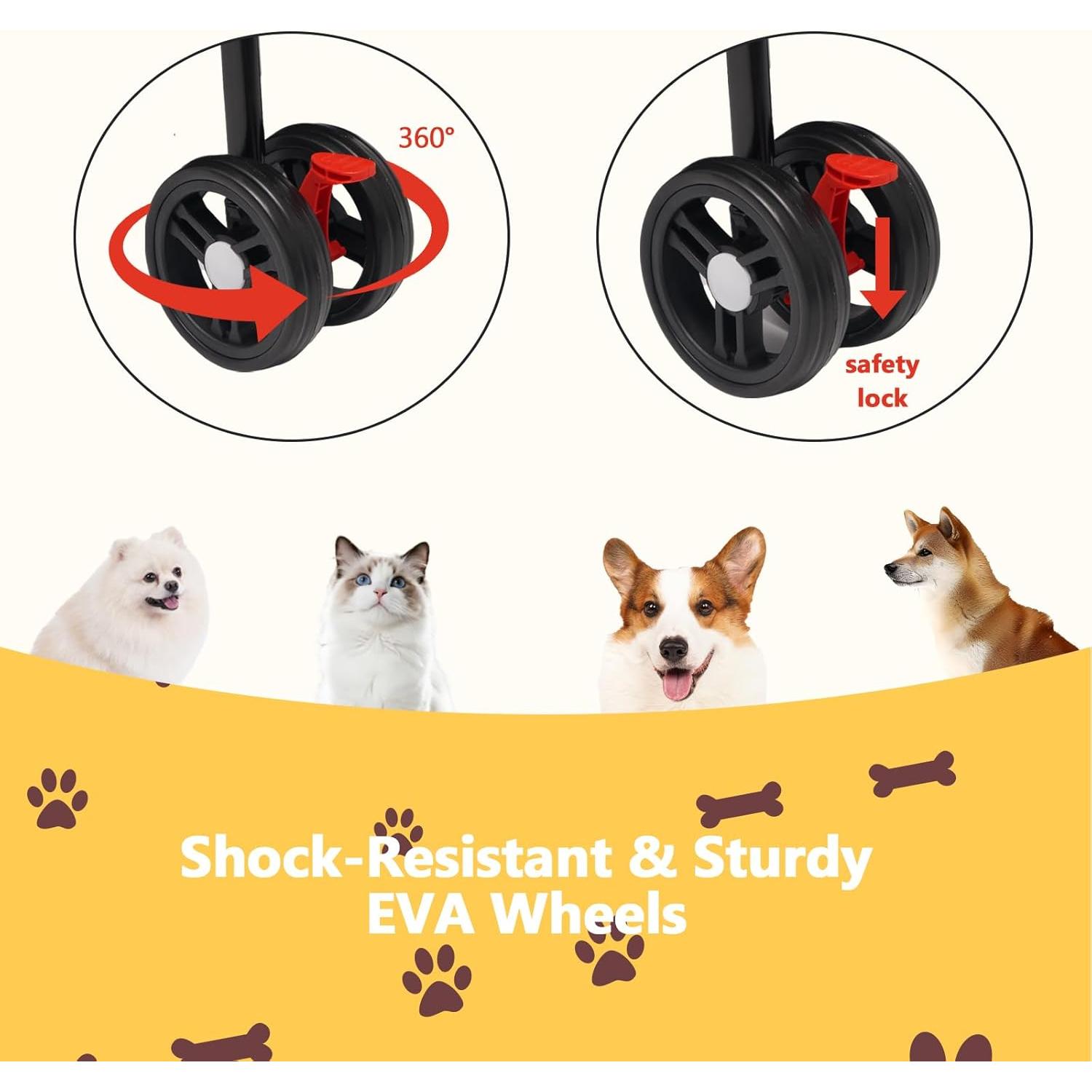 Carro de Mascotas SunnyFeel Plegable para Perros y Gatos 20.41 kg