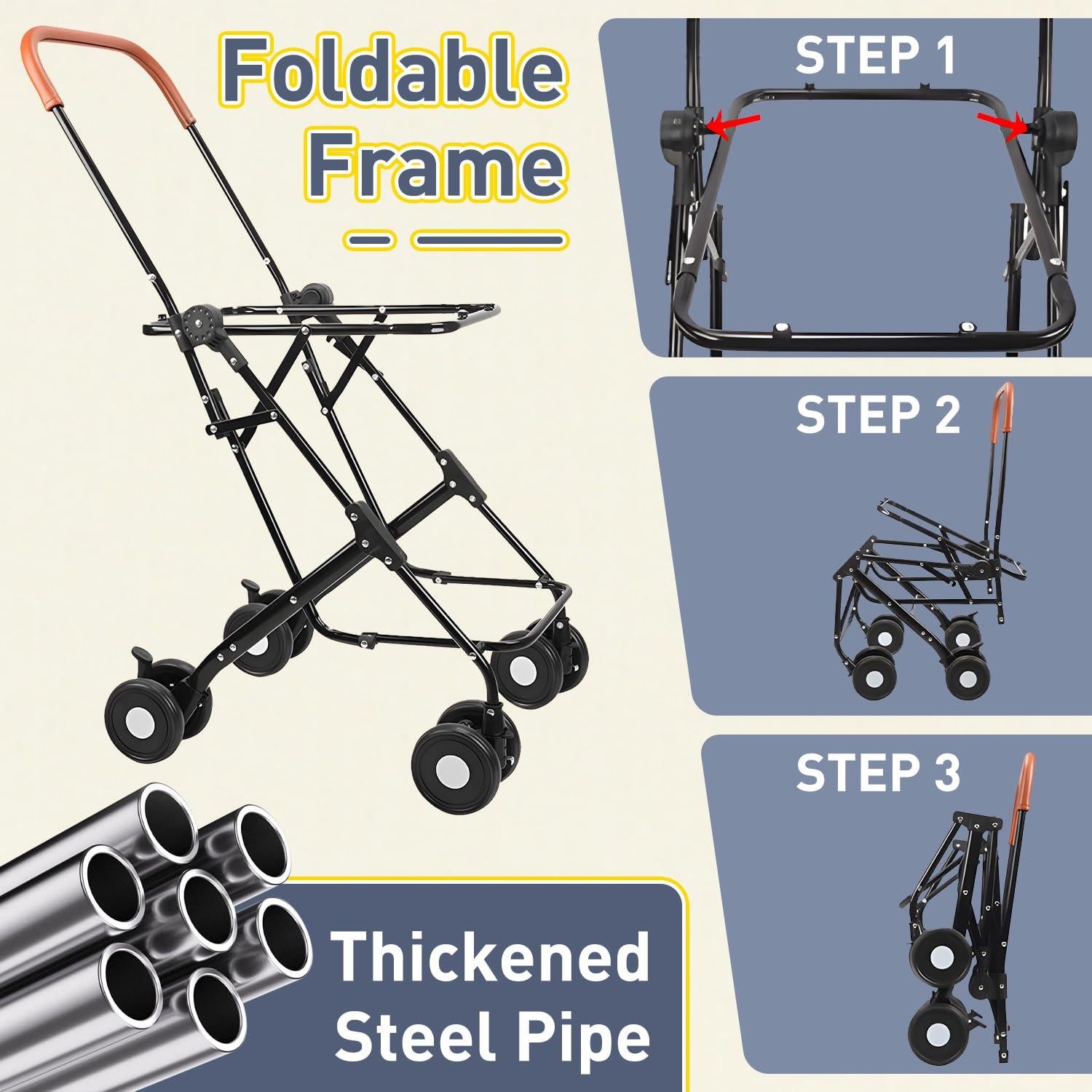 Carrito Doble para Mascotas YIRCELOM Negro 2 Perros o Gatos