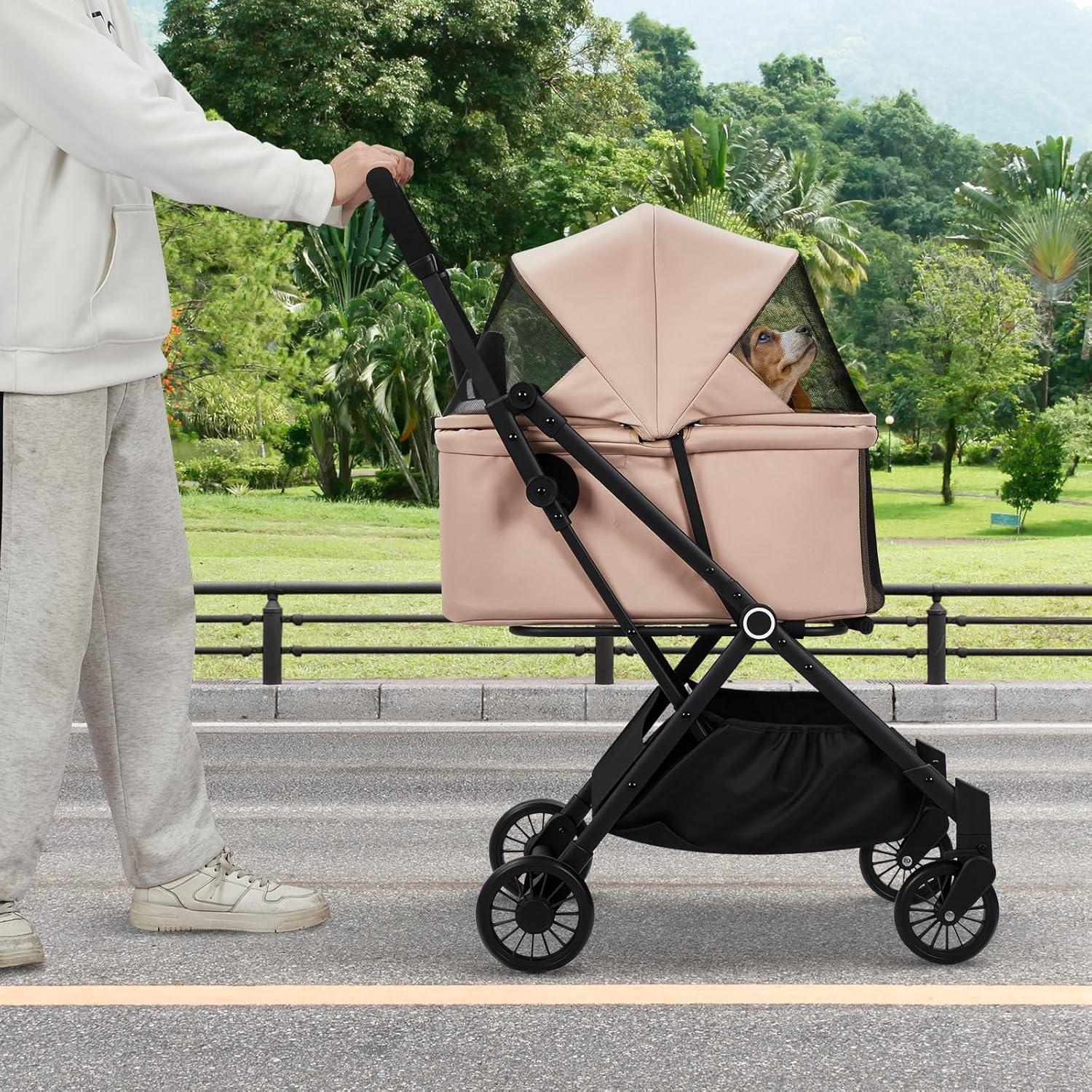 Carrito Plegable para Mascotas EltraWors Caqui 22 kg