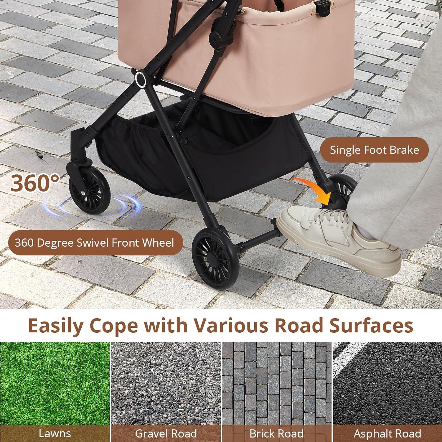 Carrito Plegable para Mascotas EltraWors Caqui 22 kg