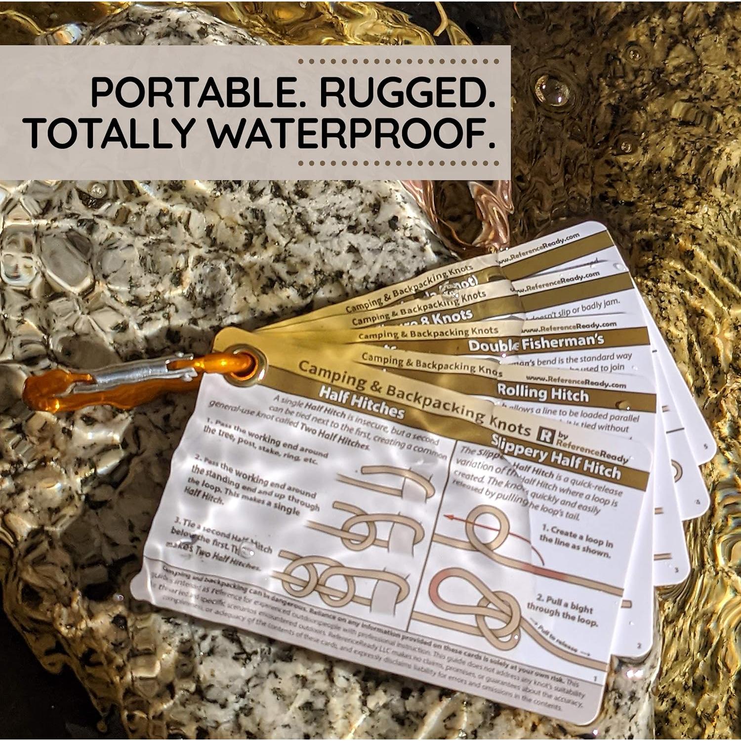 Tarjetas de Nudos Impermeables ReferenceReady 22 Nudos Camping