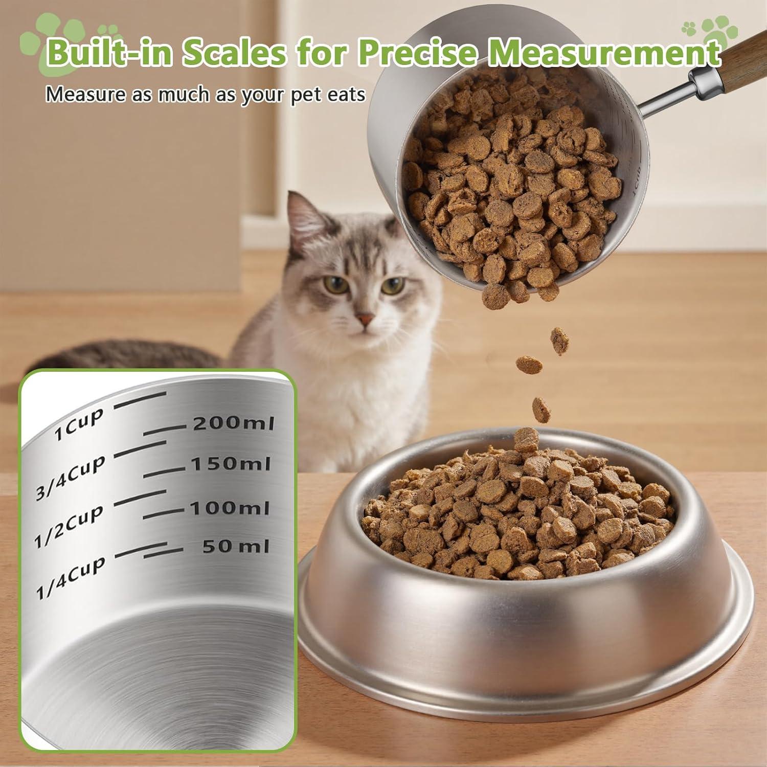 Cuchara Medidora de Acero Inoxidable 304 para Mascotas 1 Taza