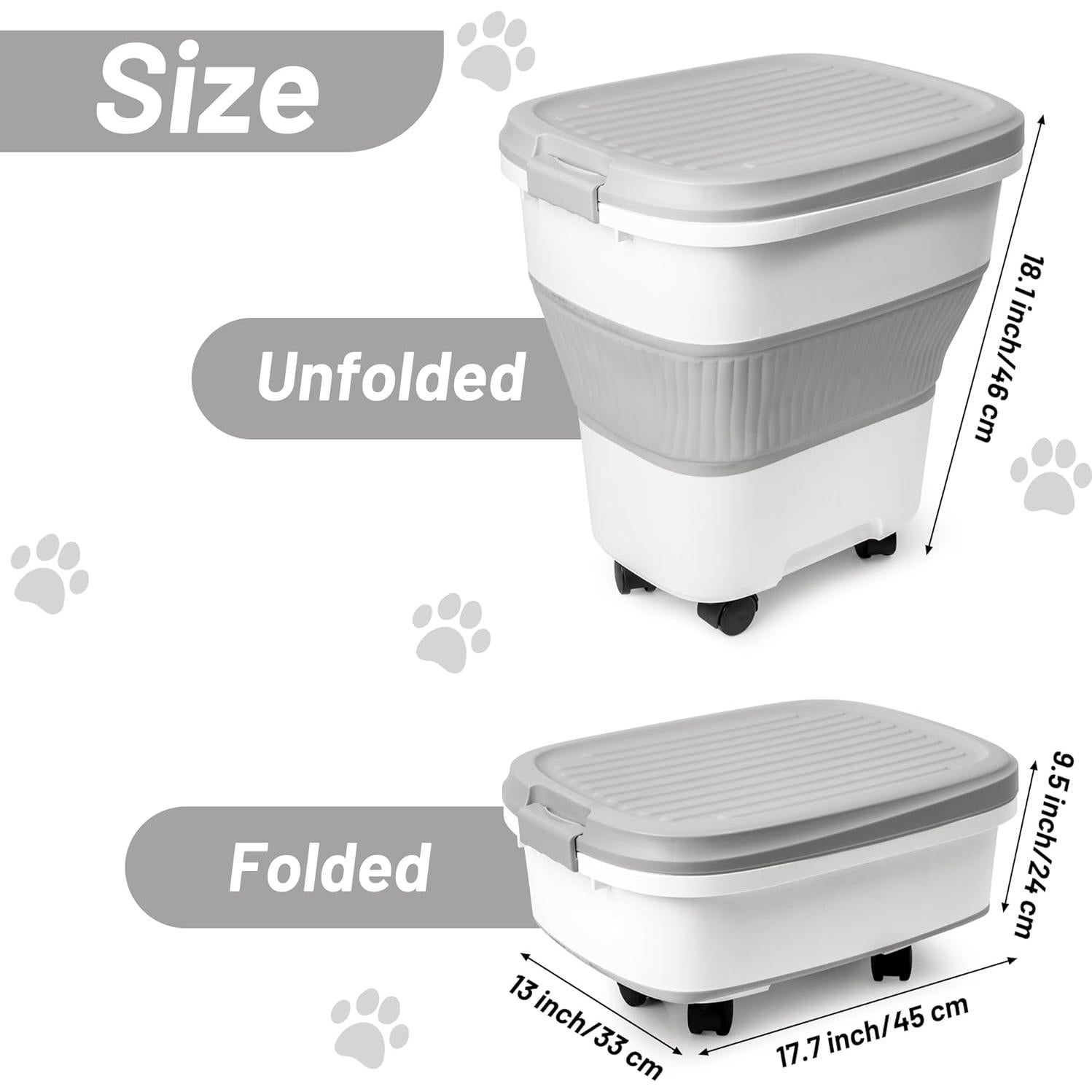 Contenedor de Almacenamiento de Comida MALLMALL6 30L Plegable con Ruedas