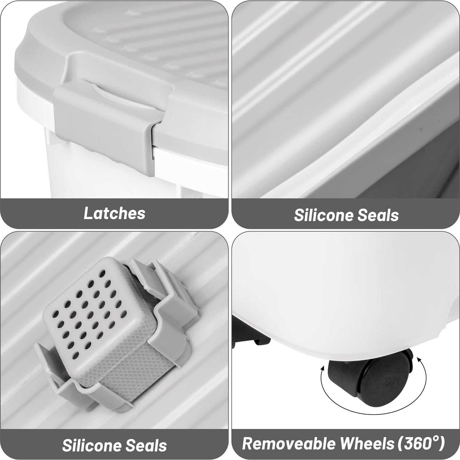 Contenedor de Almacenamiento de Comida MALLMALL6 30L Plegable con Ruedas