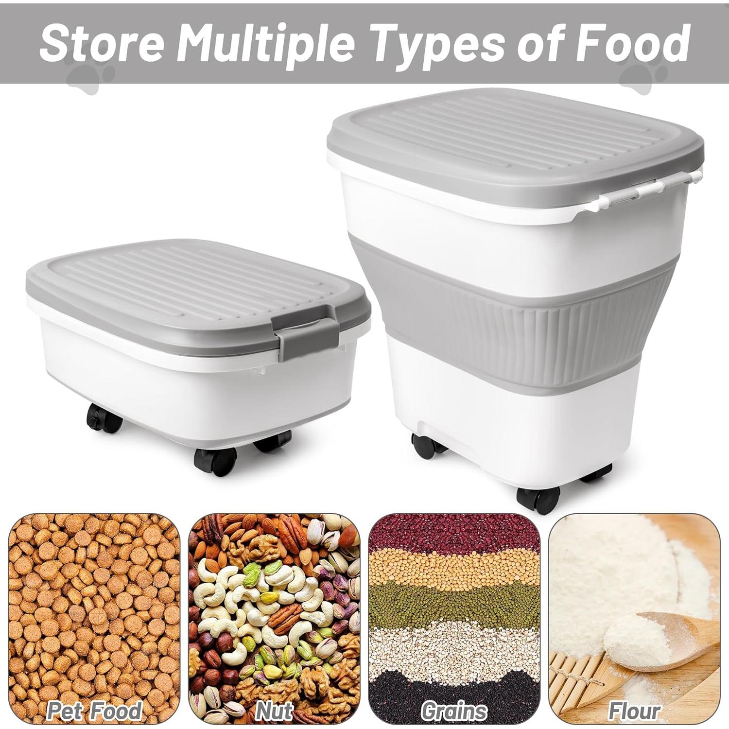 Contenedor de Almacenamiento de Comida MALLMALL6 30L Plegable con Ruedas