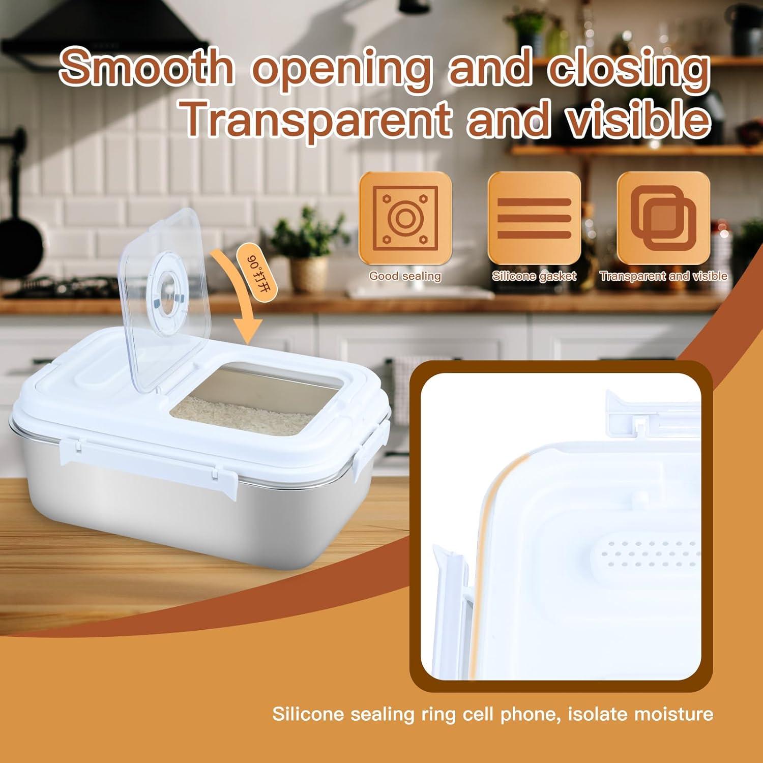 Contenedor de Almacenamiento de Comida para Mascotas RUIAN 7.5L Acero Inoxidable