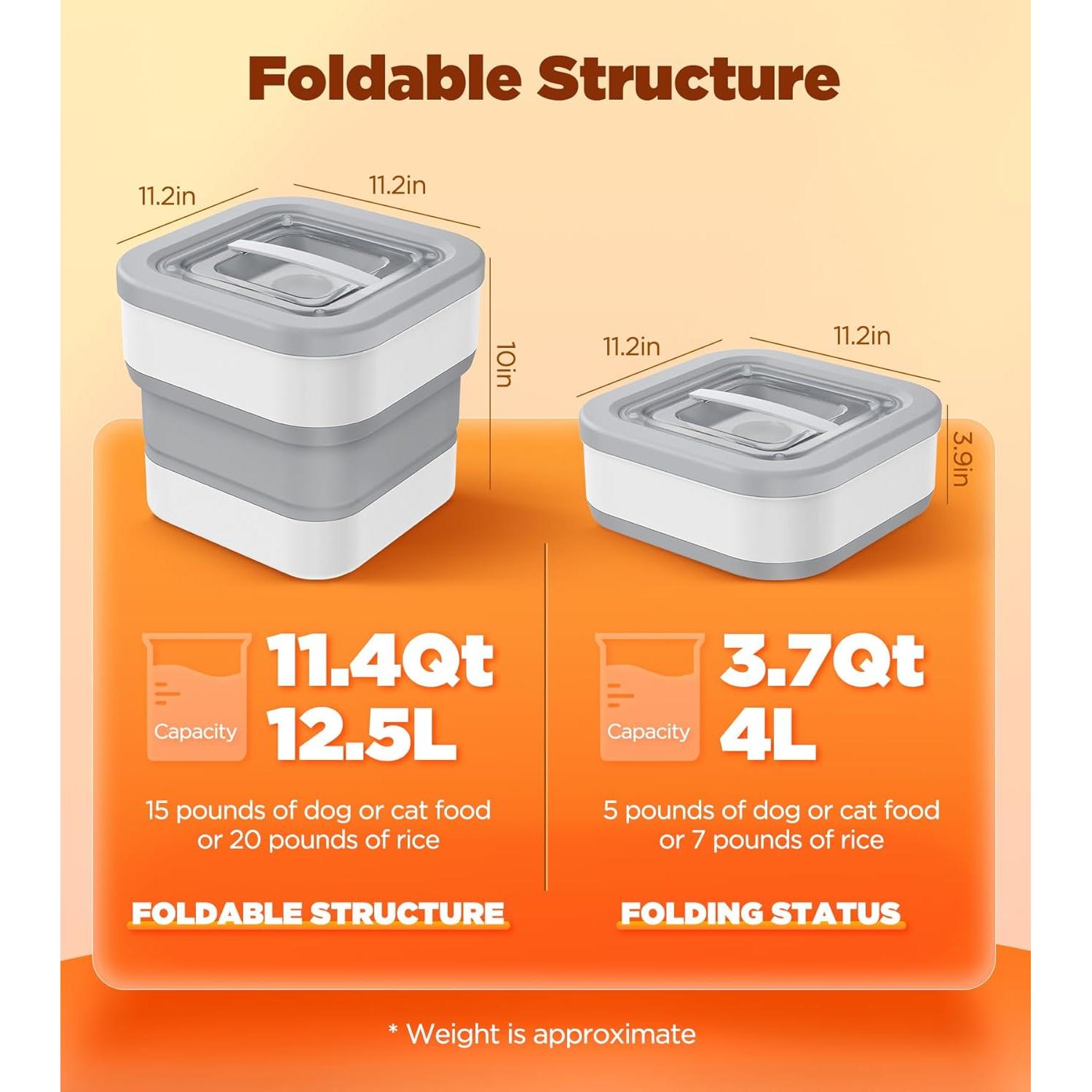 Contenedor Plegable de Almacenamiento para Comida de Perros InnOrca 15L