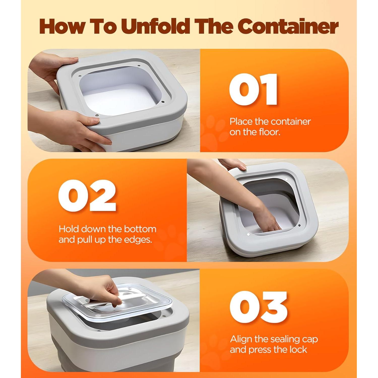 Contenedor Plegable de Almacenamiento para Comida de Perros InnOrca 15L