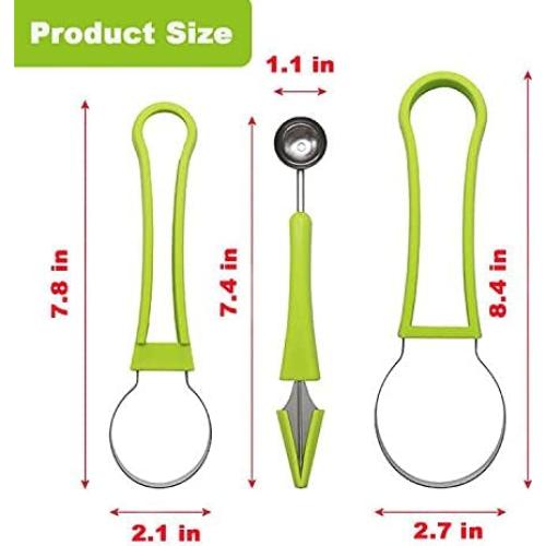 Juego de cucharas para melón CukAid 4 en 1 acero inoxidable