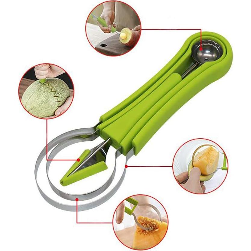 Juego de cucharas para melón CukAid 4 en 1 acero inoxidable
