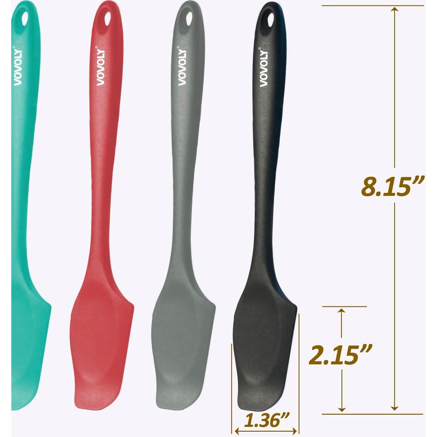 Espátulas Mini de Silicona Vovoly, 20.7 cm, 4 Piezas