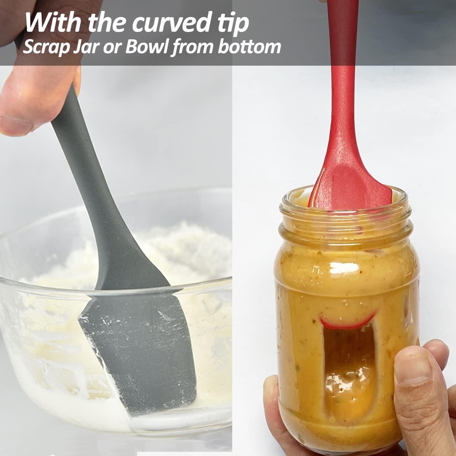 Espátulas Mini de Silicona Vovoly, 20.7 cm, 4 Piezas