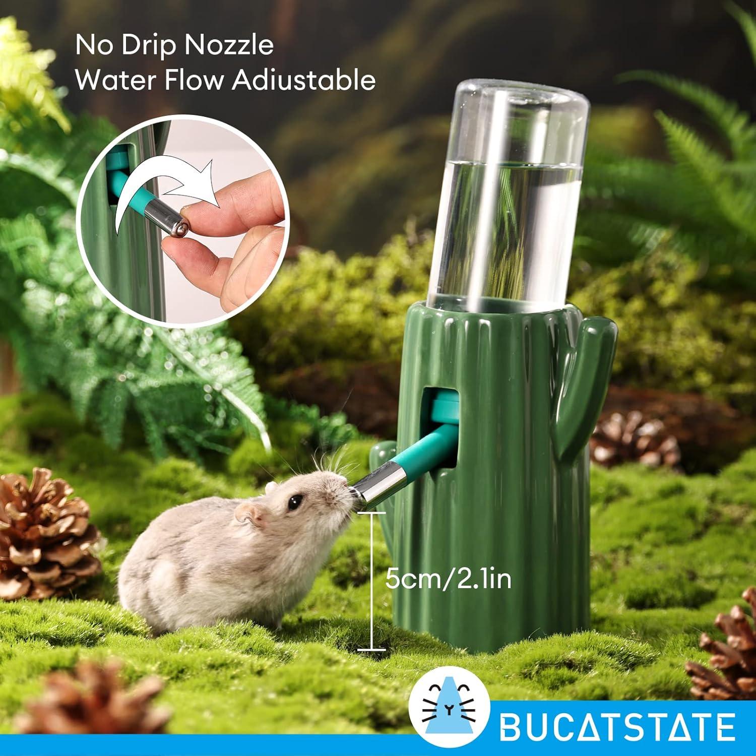 Botella de Agua Cerámica para Hámster BUCATSTATE 120ml Verde