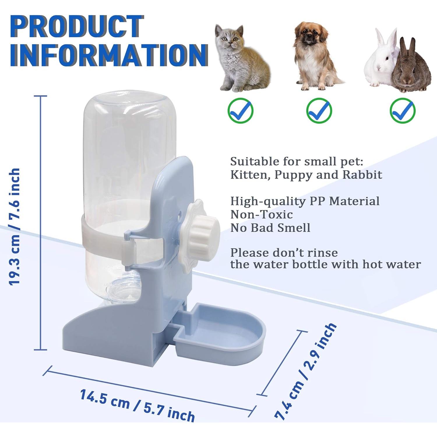 Dispensador de Agua Suspendido LLSPET 500ml para Conejos y Cobayas