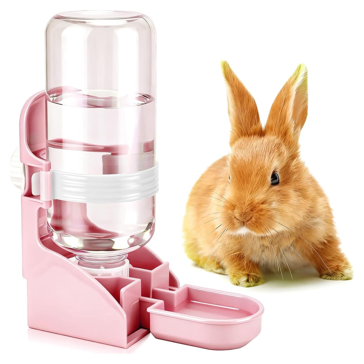 Botella de Agua Rypet 500ml Rosa para Conejos y Pequeñas Mascotas