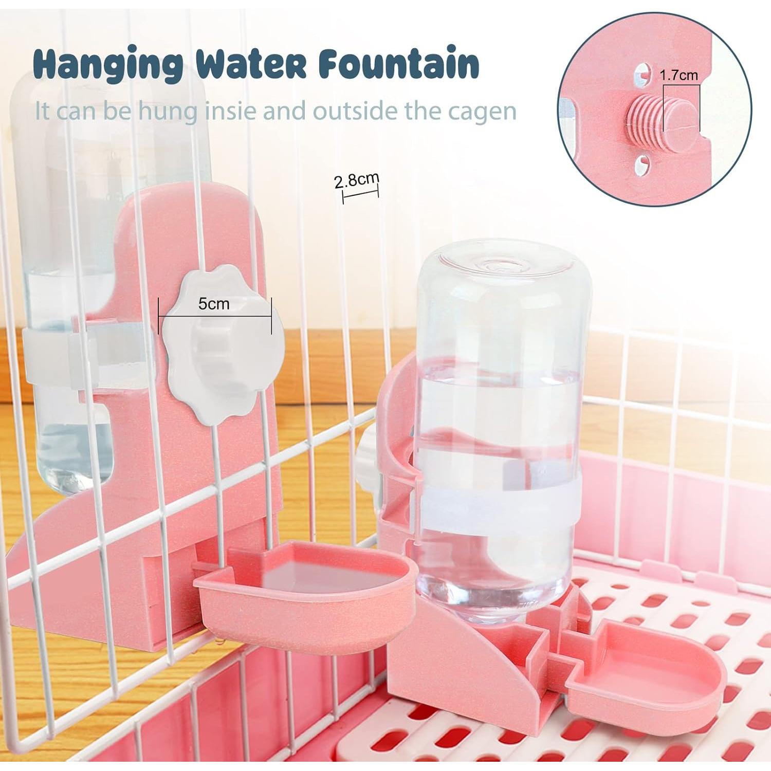 Botella de Agua Rypet 500ml Rosa para Conejos y Pequeñas Mascotas