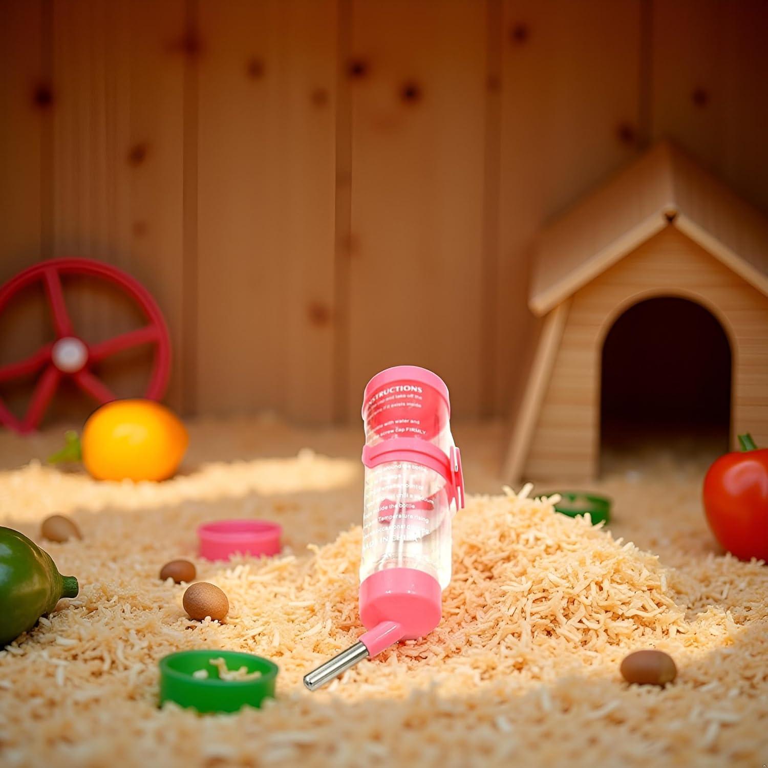 Botella de Agua para Hámster 125ml JJLFresheners Rosa