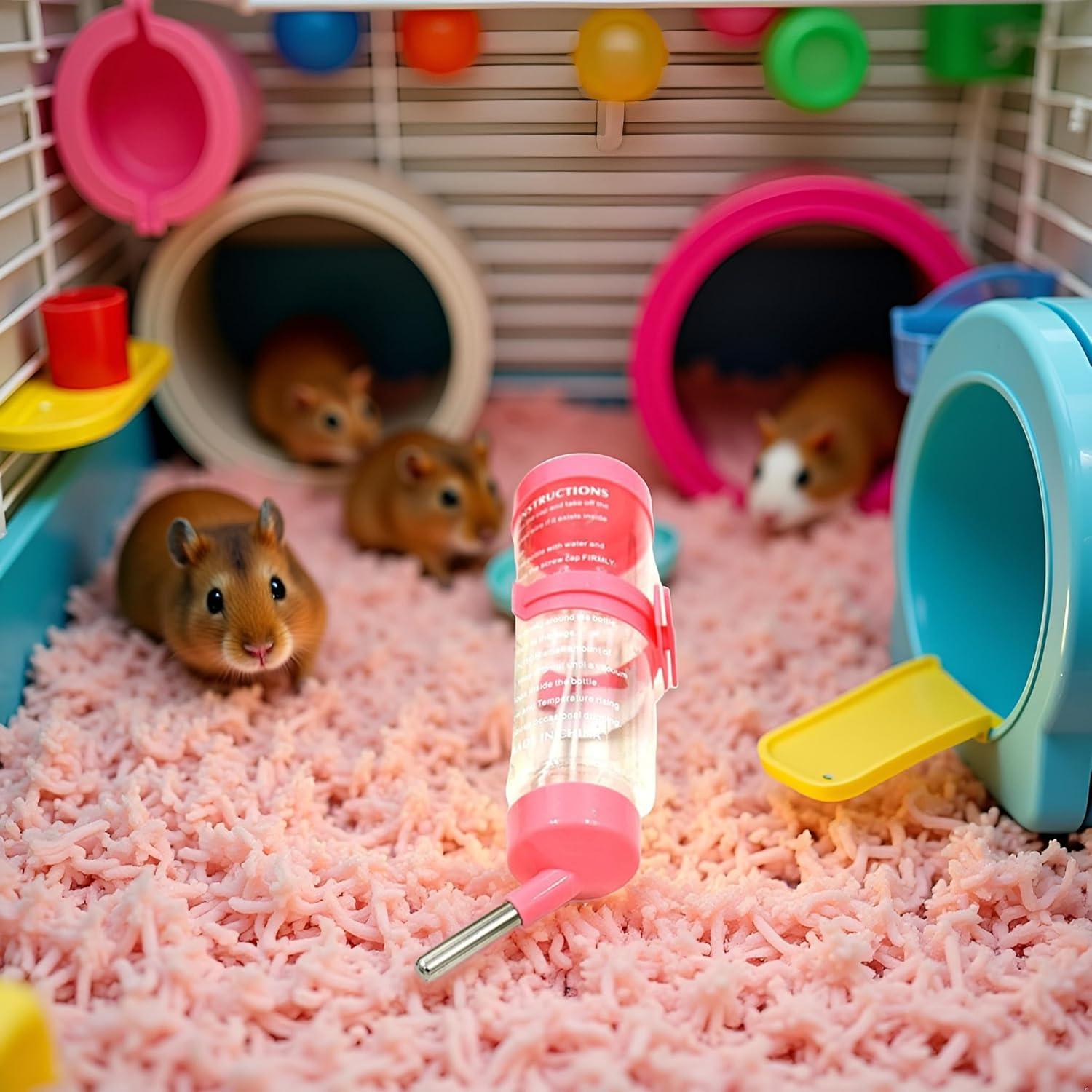 Botella de Agua para Hámster 125ml JJLFresheners Rosa