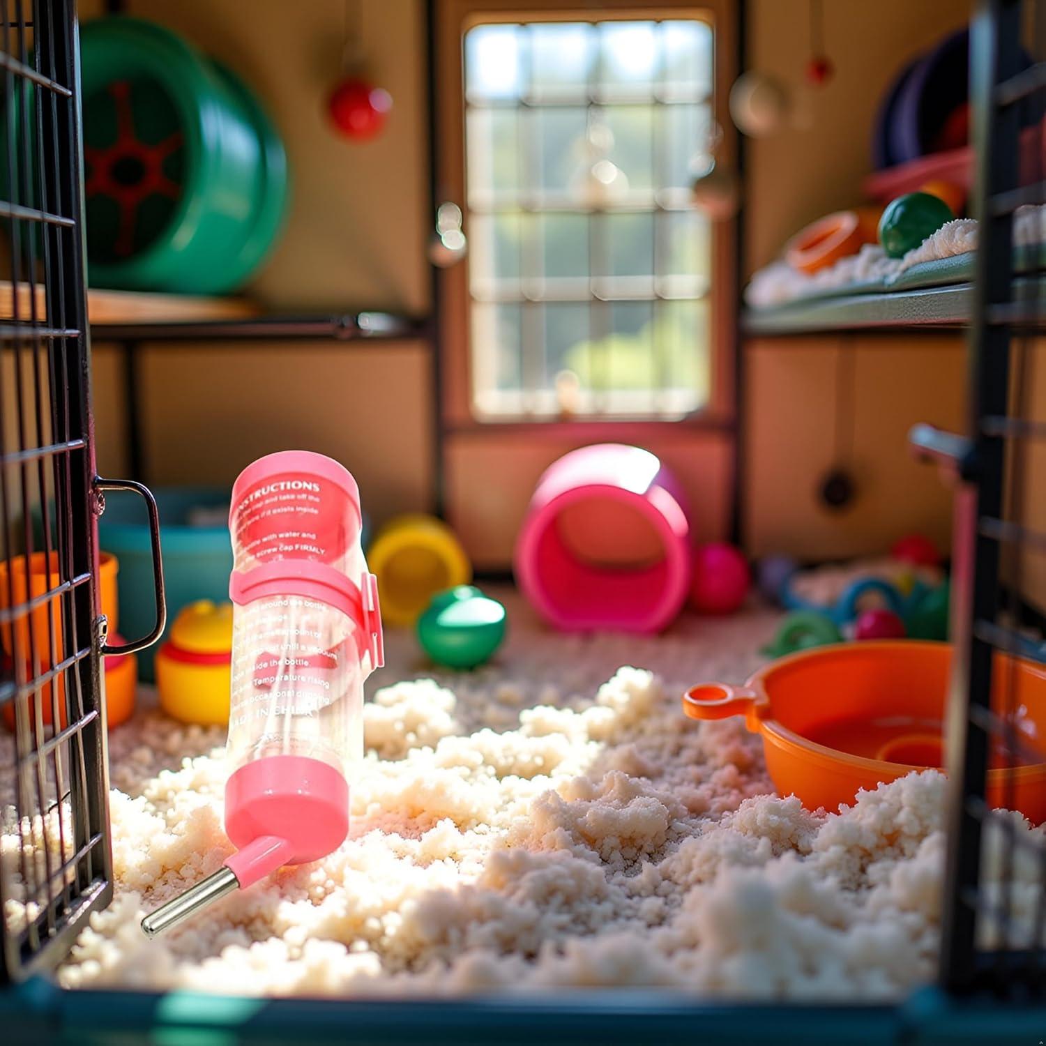 Botella de Agua para Hámster 125ml JJLFresheners Rosa