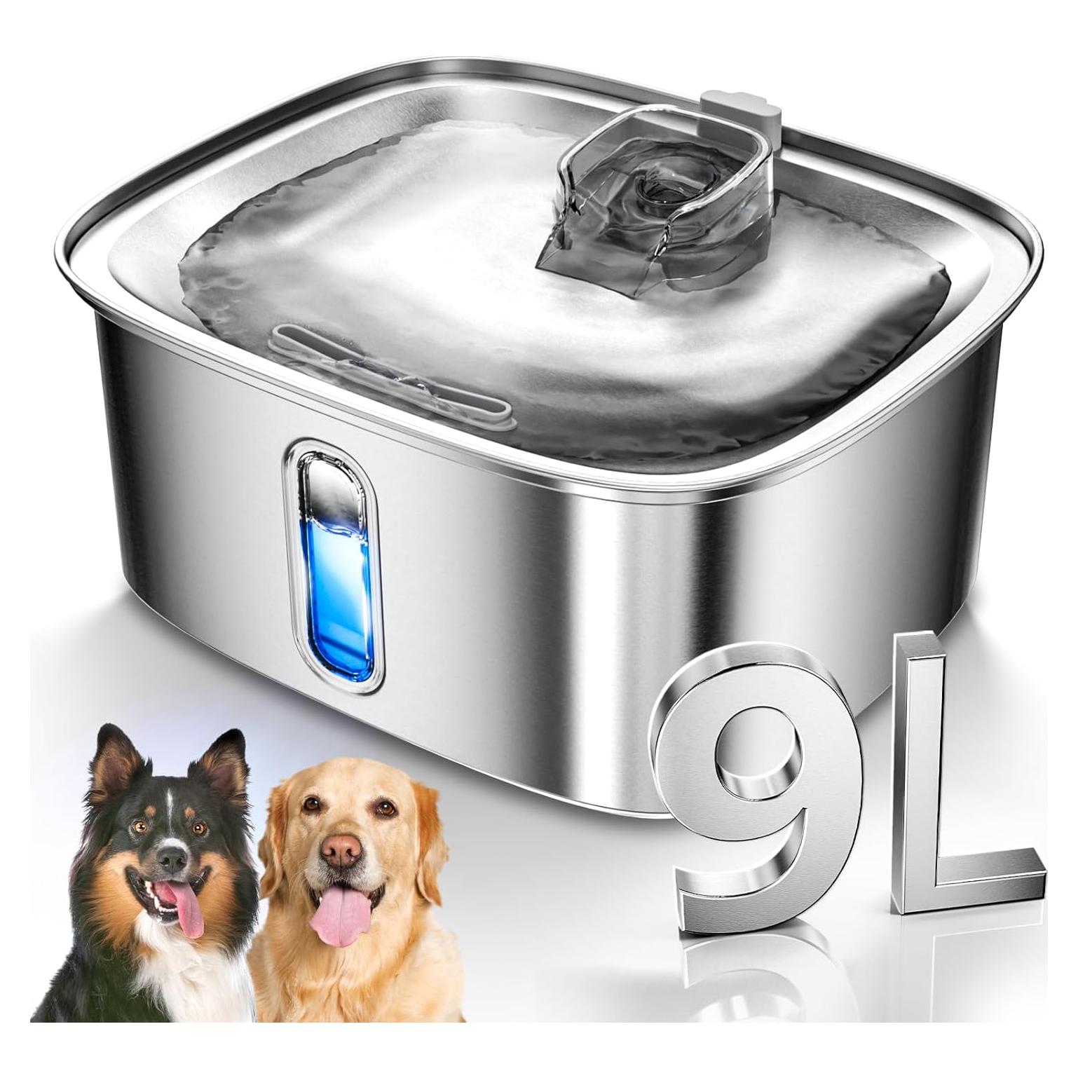 Fuente de Agua para Perros y Gatos MAILOFY 9L Acero Inoxidable