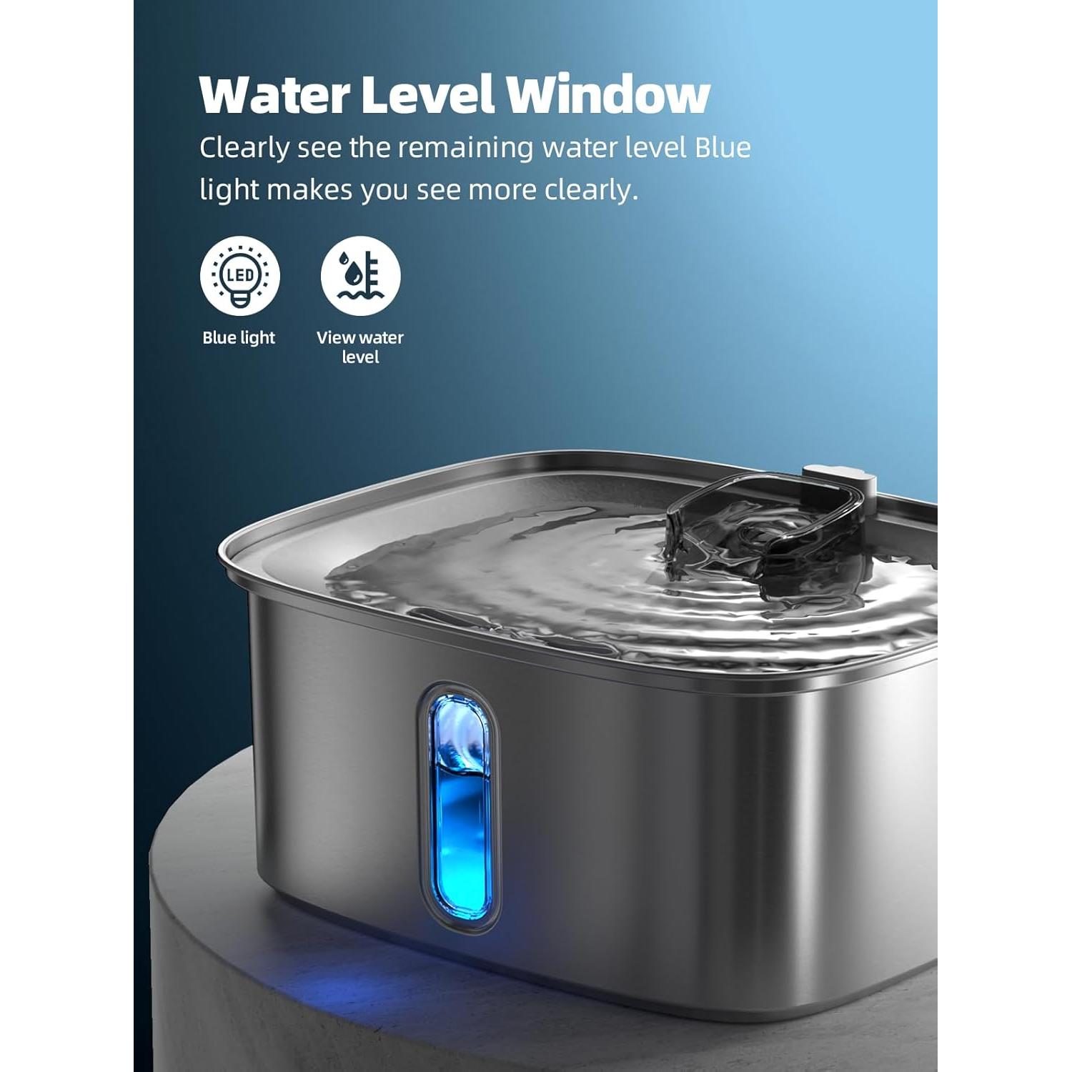 Fuente de Agua para Perros y Gatos MAILOFY 9L Acero Inoxidable