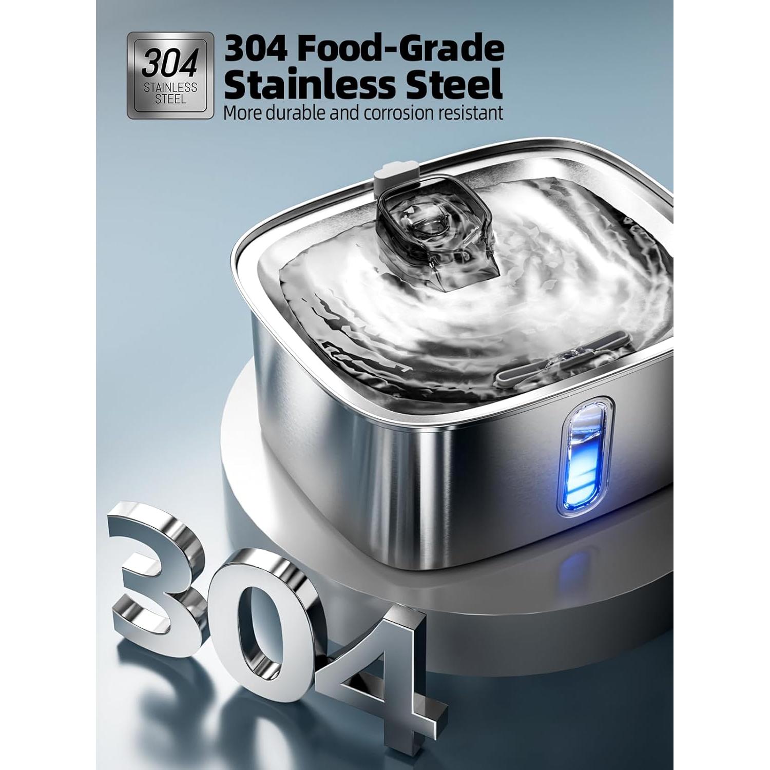 Fuente de Agua para Perros y Gatos MAILOFY 9L Acero Inoxidable