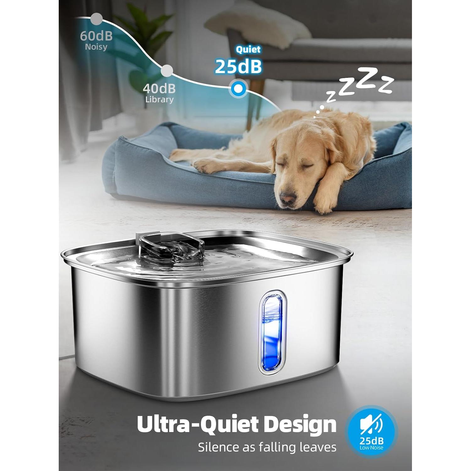 Fuente de Agua para Perros y Gatos MAILOFY 9L Acero Inoxidable