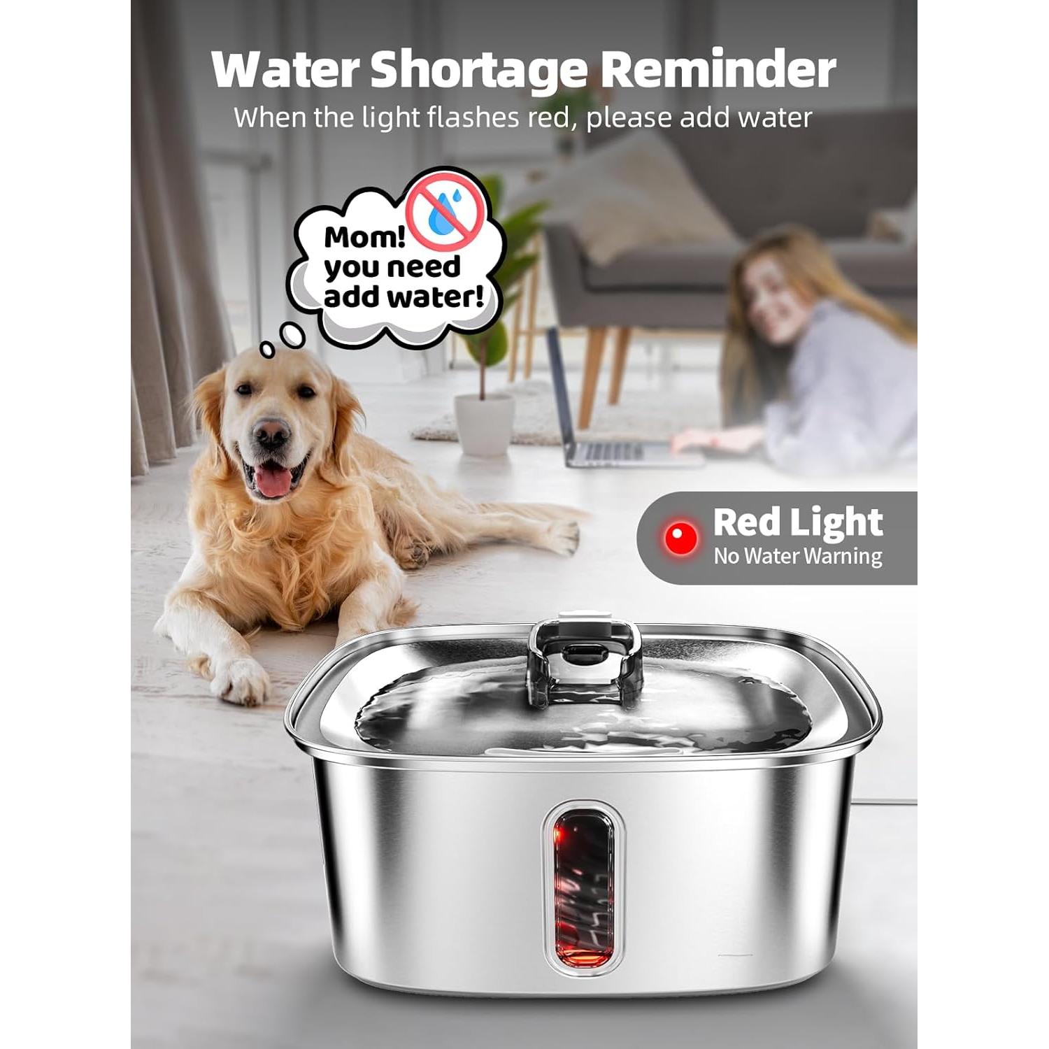 Fuente de Agua para Perros y Gatos MAILOFY 9L Acero Inoxidable