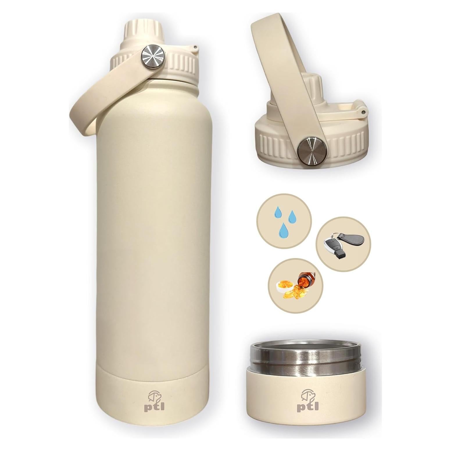 Botella de Agua Aislada Genérico 0.95L con Cuenco para Mascotas