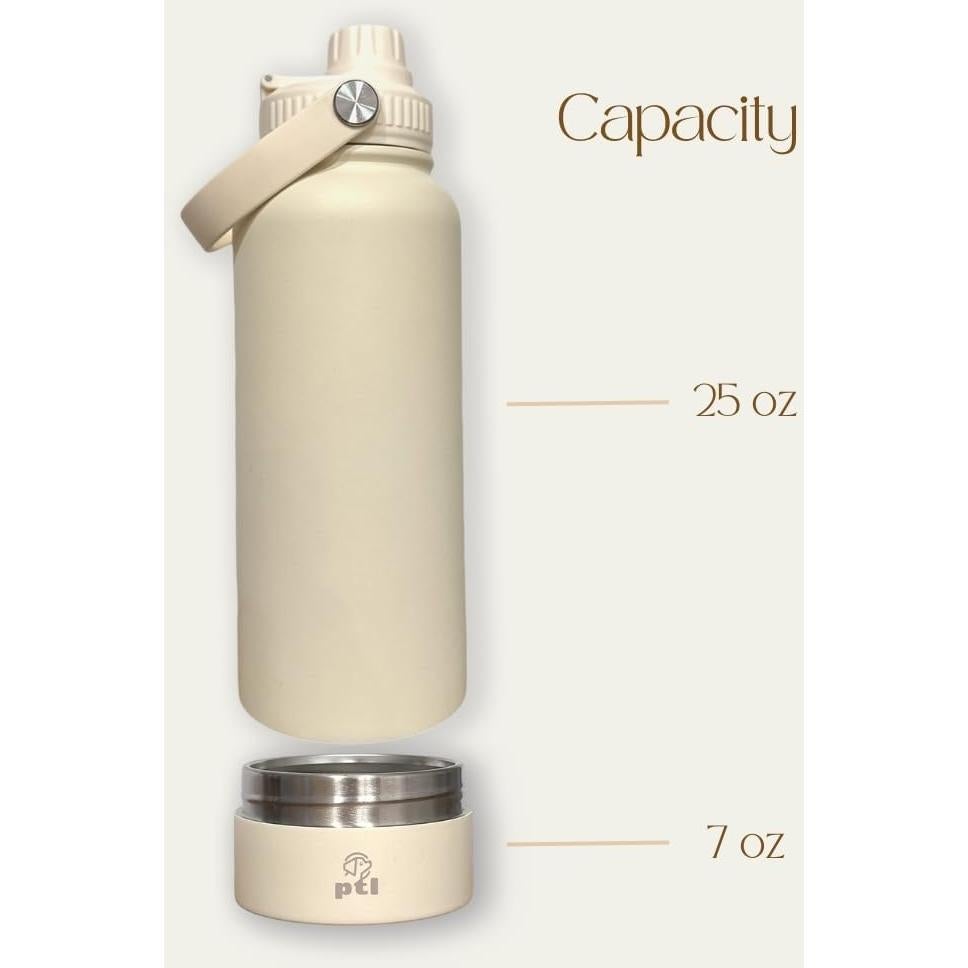 Botella de Agua Aislada Genérico 0.95L con Cuenco para Mascotas