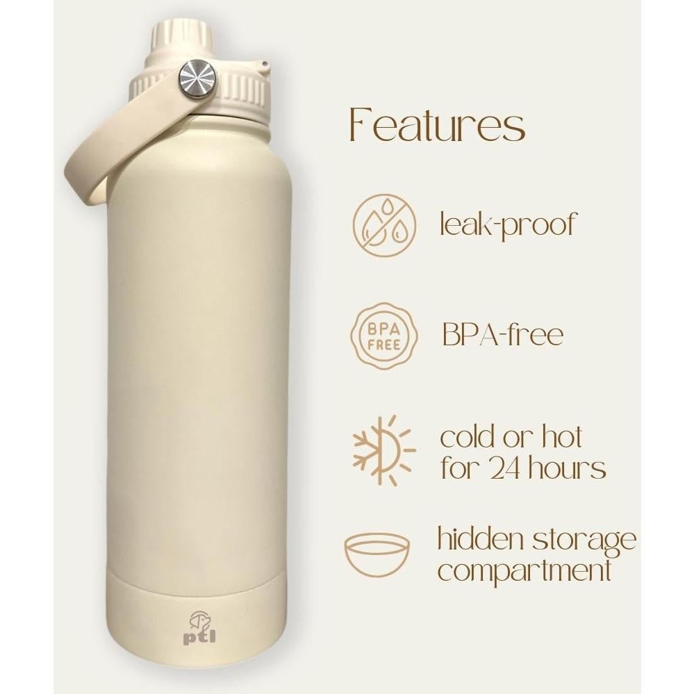 Botella de Agua Aislada Genérico 0.95L con Cuenco para Mascotas