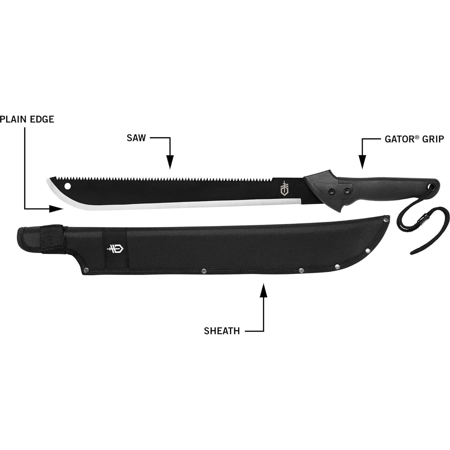 Machete Gerber Gator 63,5 cm con hoja de sierra y funda